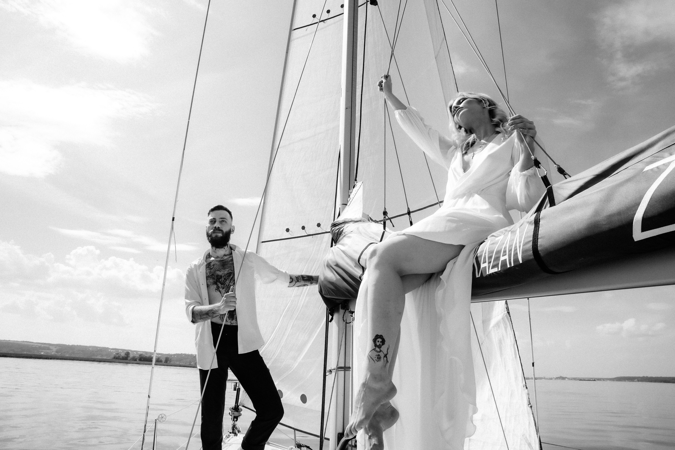 Свадебная съемка на яхте. Свадебный и семейный фотограф в Татарстане Энже Ильдарова