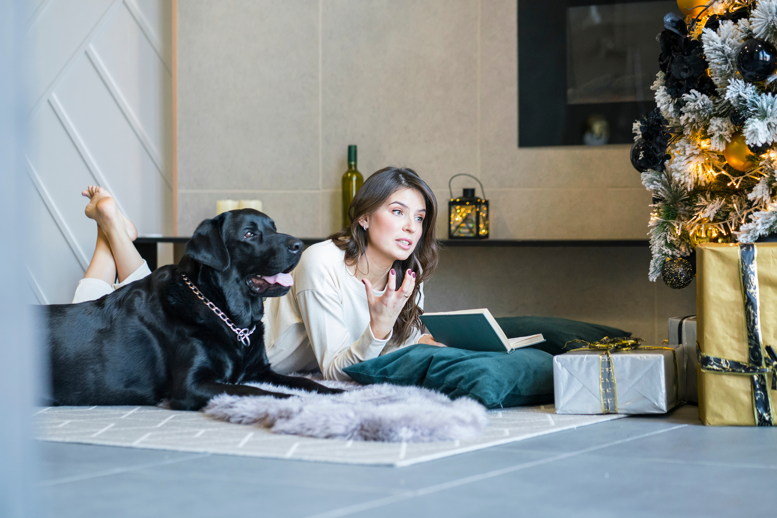 Семейная новогодняя съемка Света, Саша, Тоня, Гордей и Бруно. Фотограф, эмпат, телесный терапевт в Москве Ольга Трушина