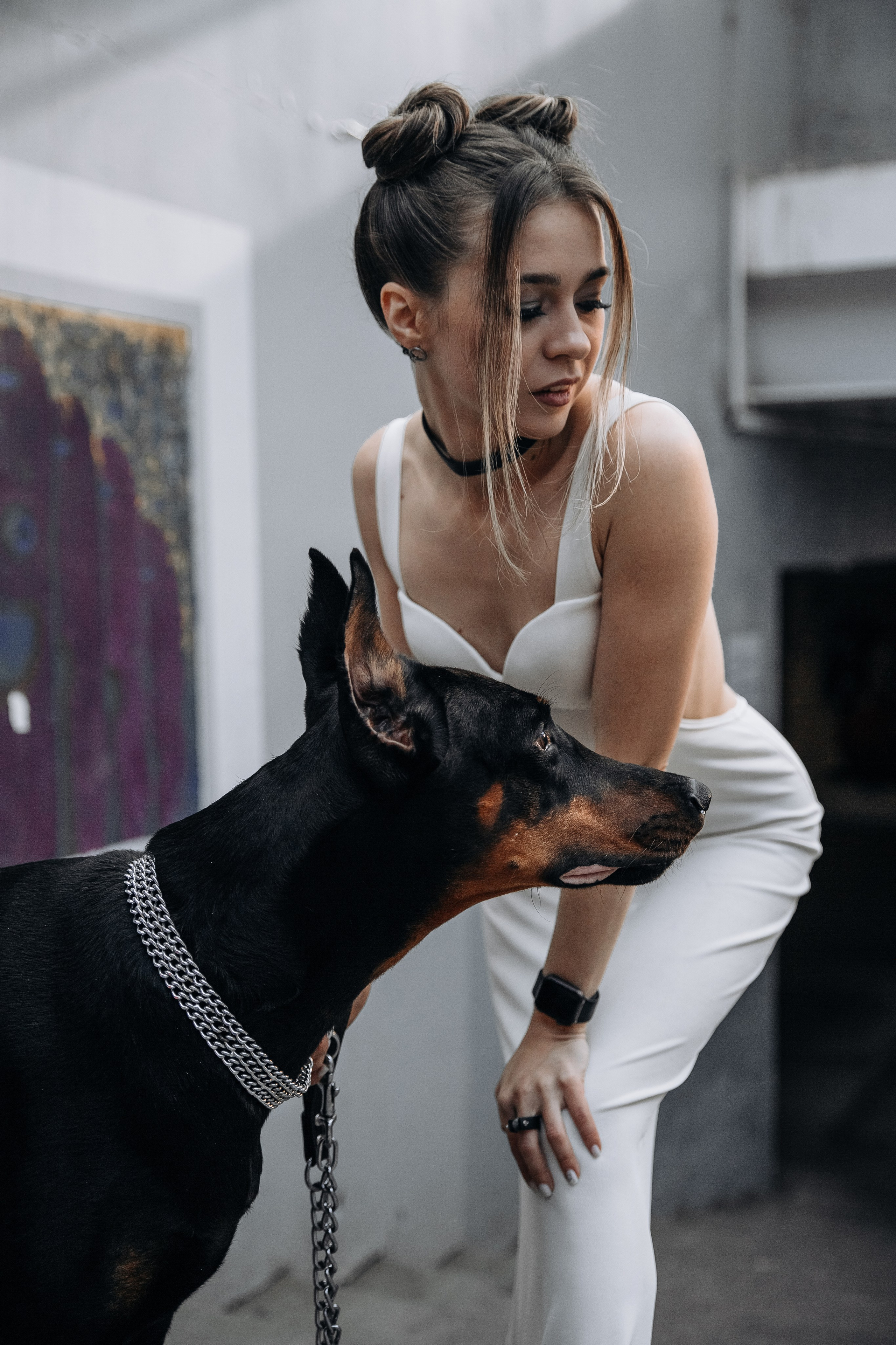 Ира и доберман. Семейный фотограф в Красноярске