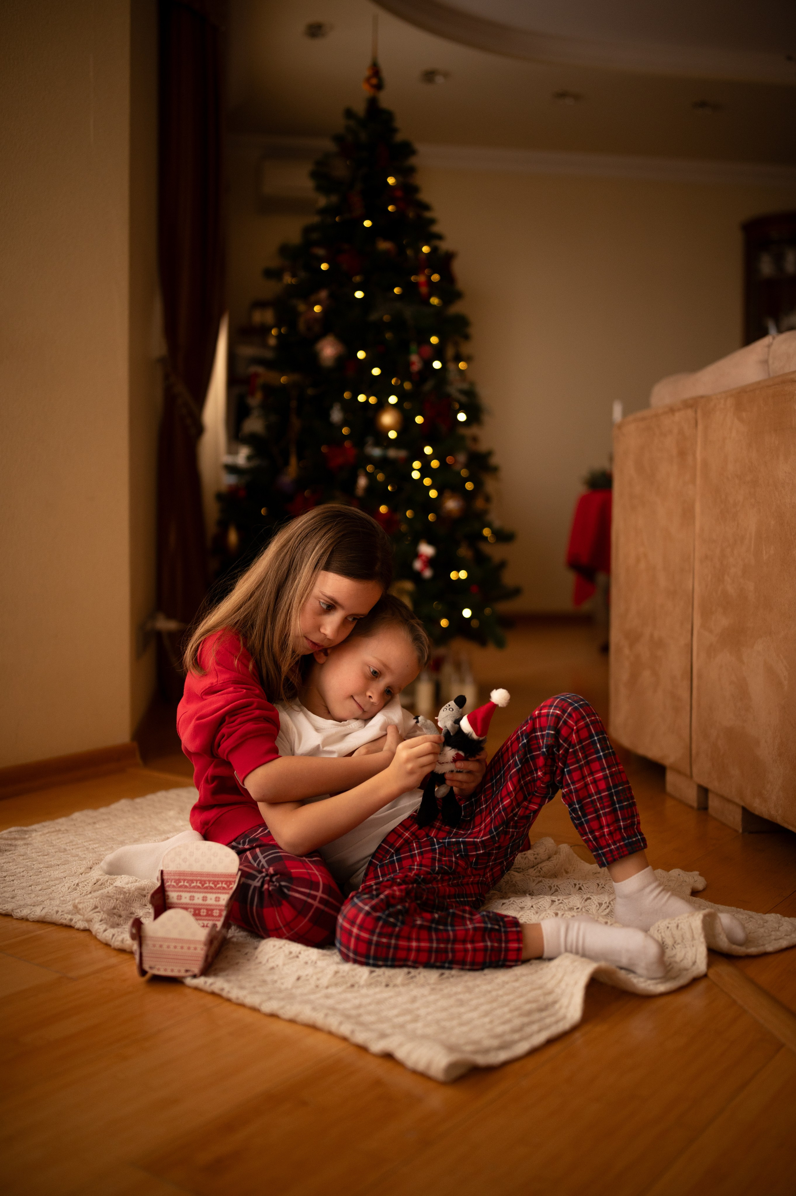 Новогодние съёмки дома. Семейный и детский фотограф в Москве Анна Оськина