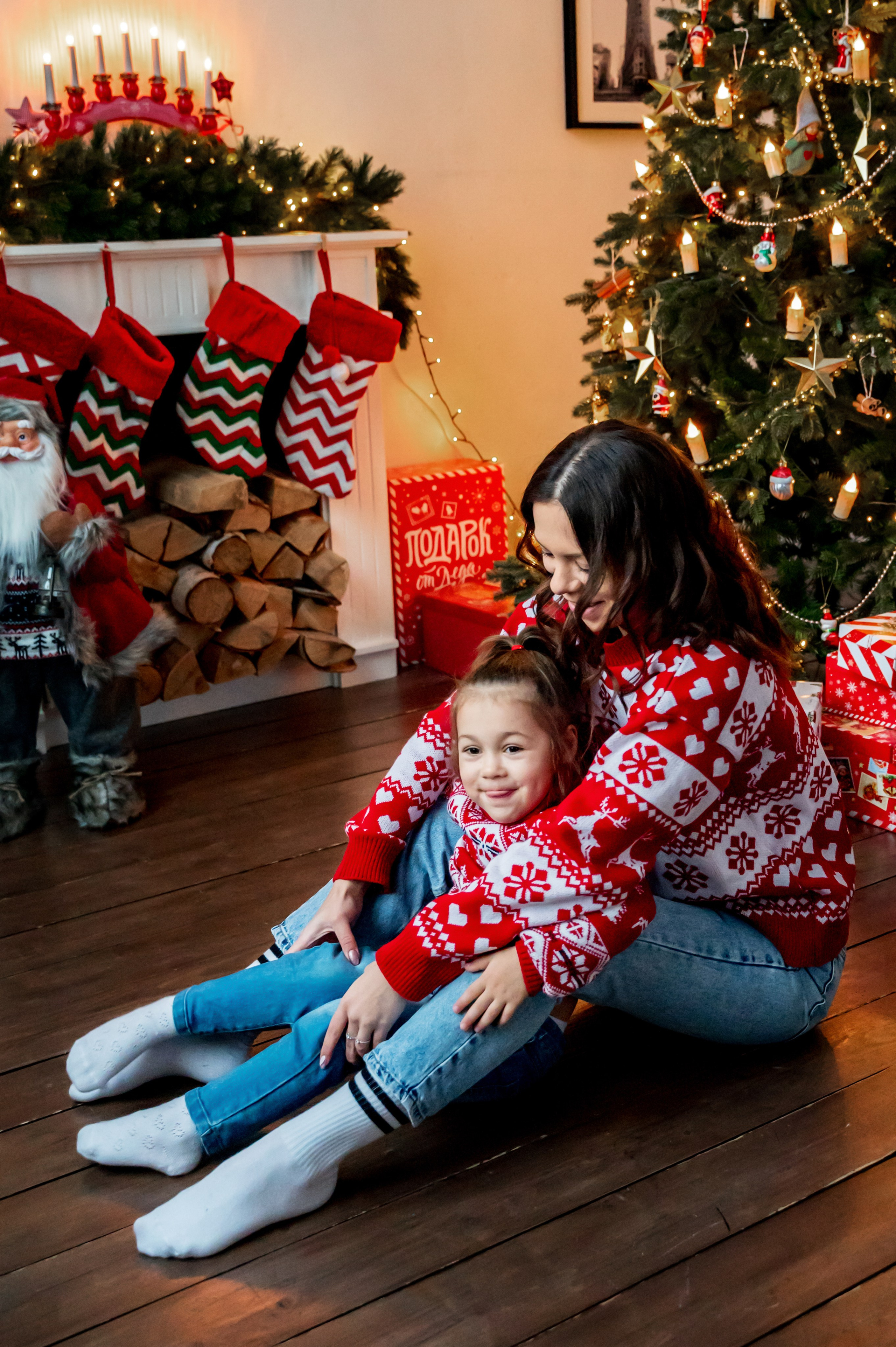 Новогодняя съёмка для мамы и дочки