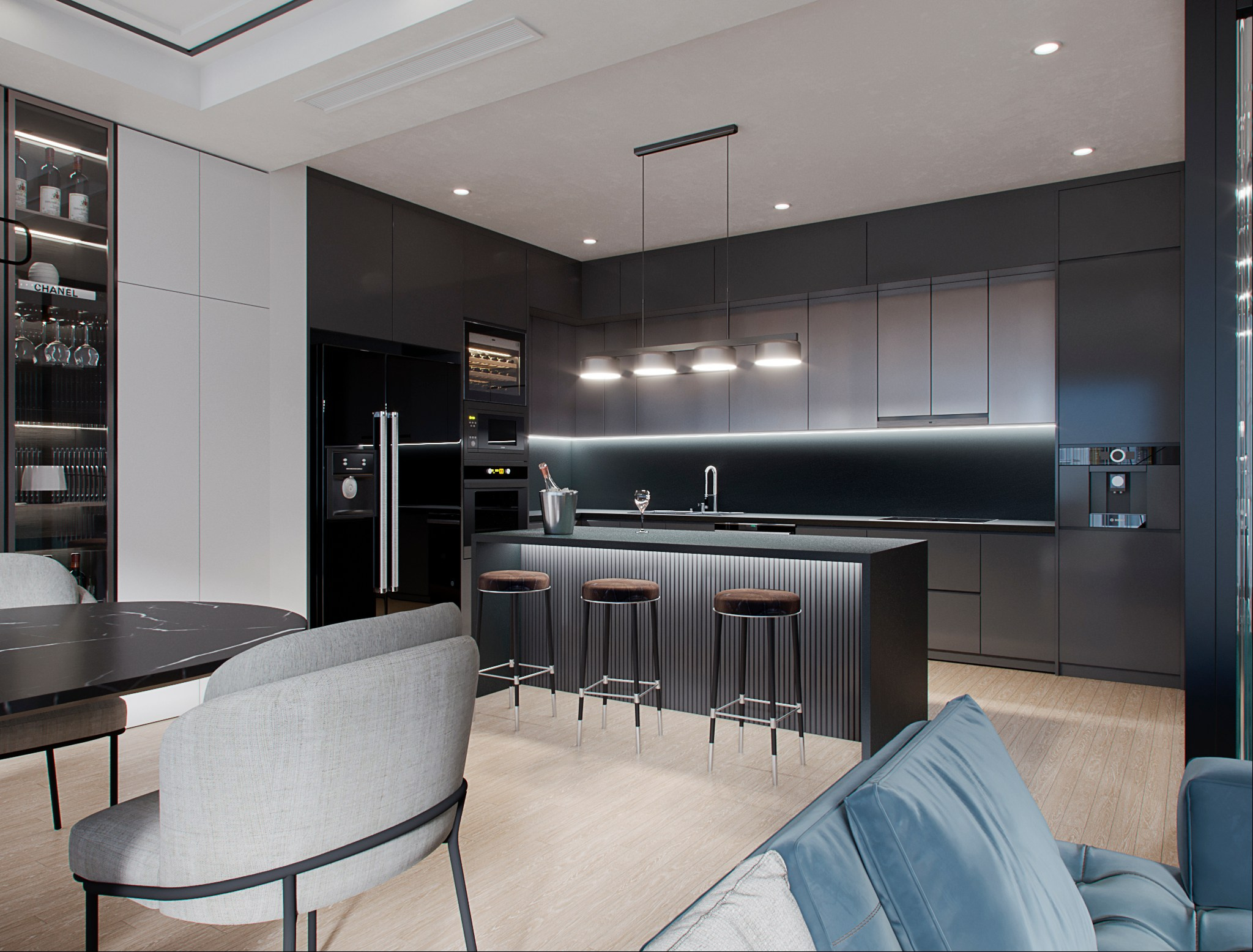 Студия в ЖК Садовые кварталы. Москва 2022. Александр Липатов архитектурный дизайн