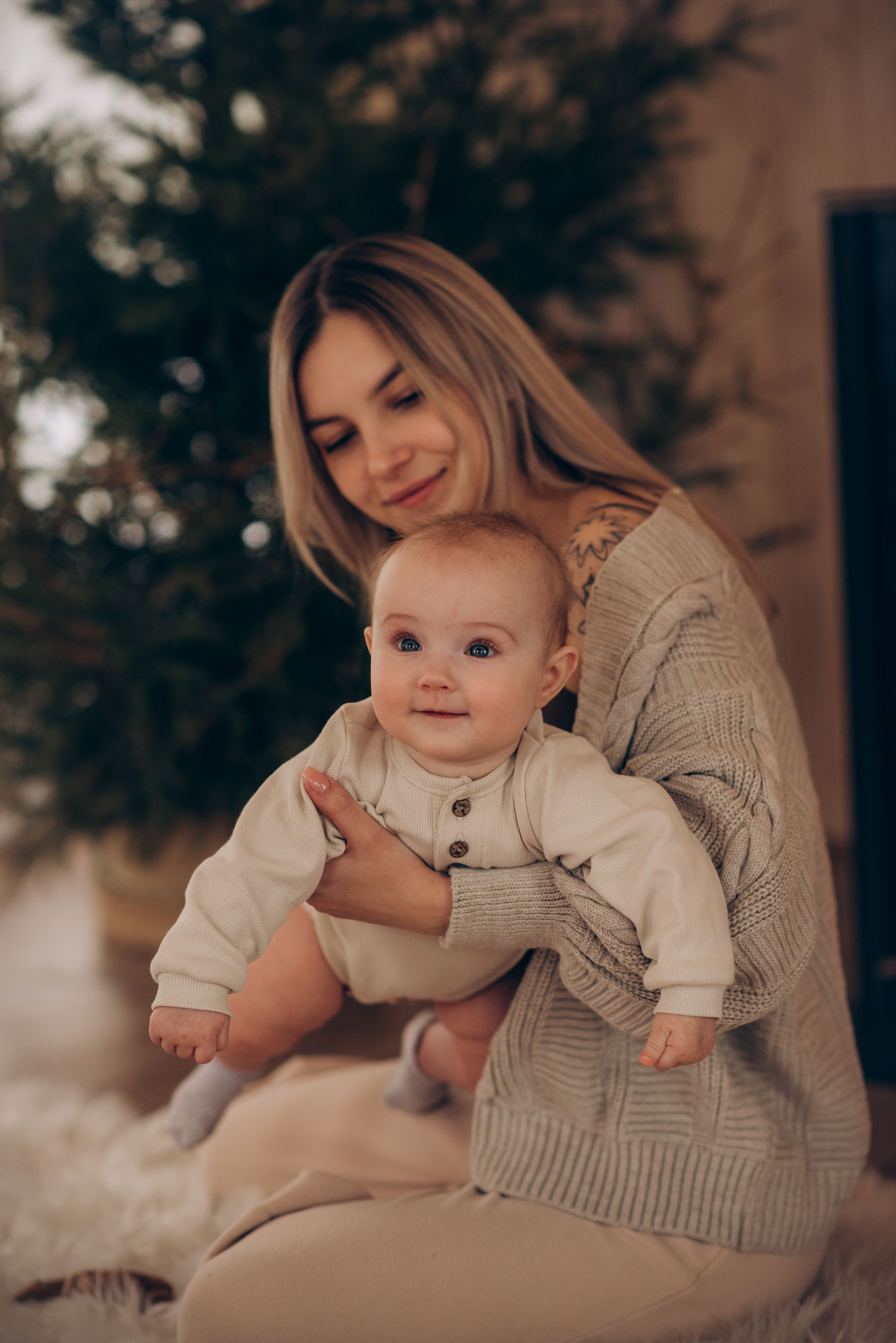 Семейная новогодняя фотосессия в студии. Семейный фотограф в Домодедово и Москве Елена Пичугина