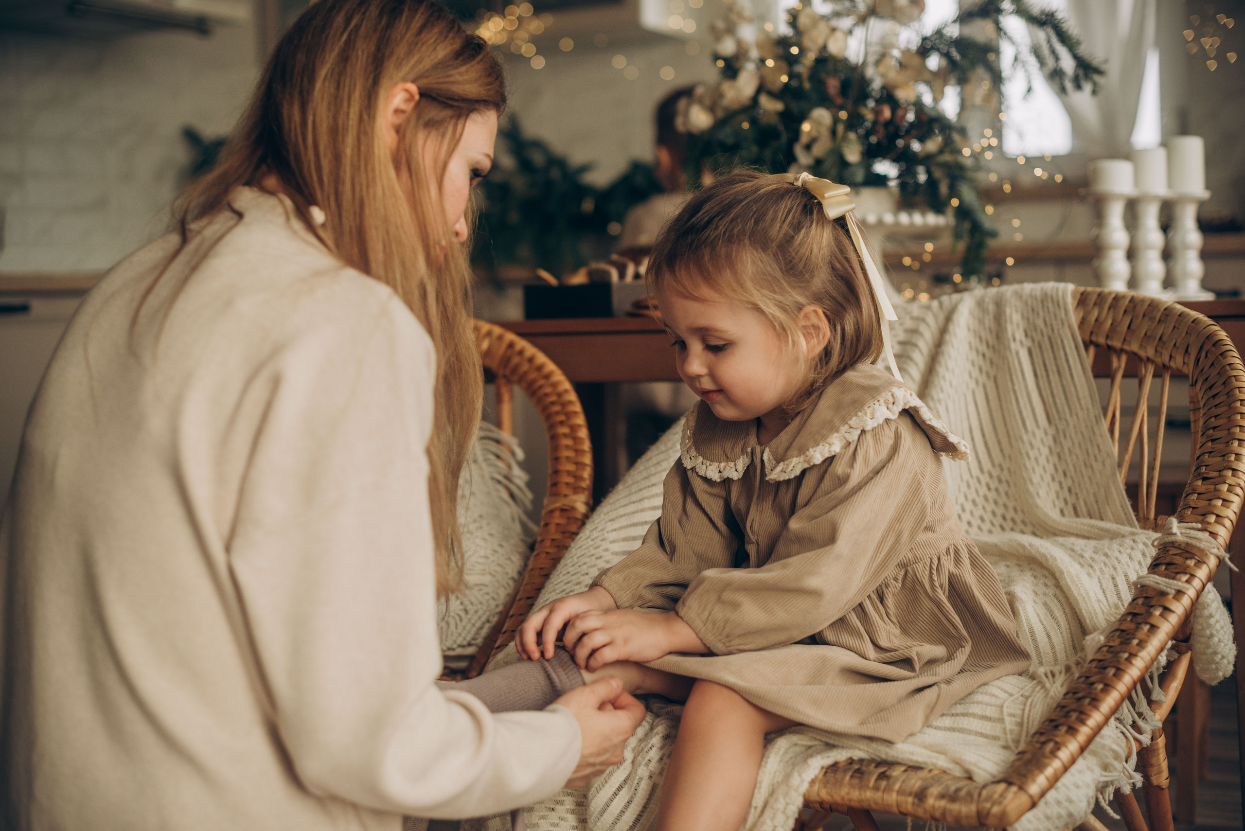 Семейная новогодняя фотосессия в студии. Семейный фотограф в Домодедово и Москве Елена Пичугина