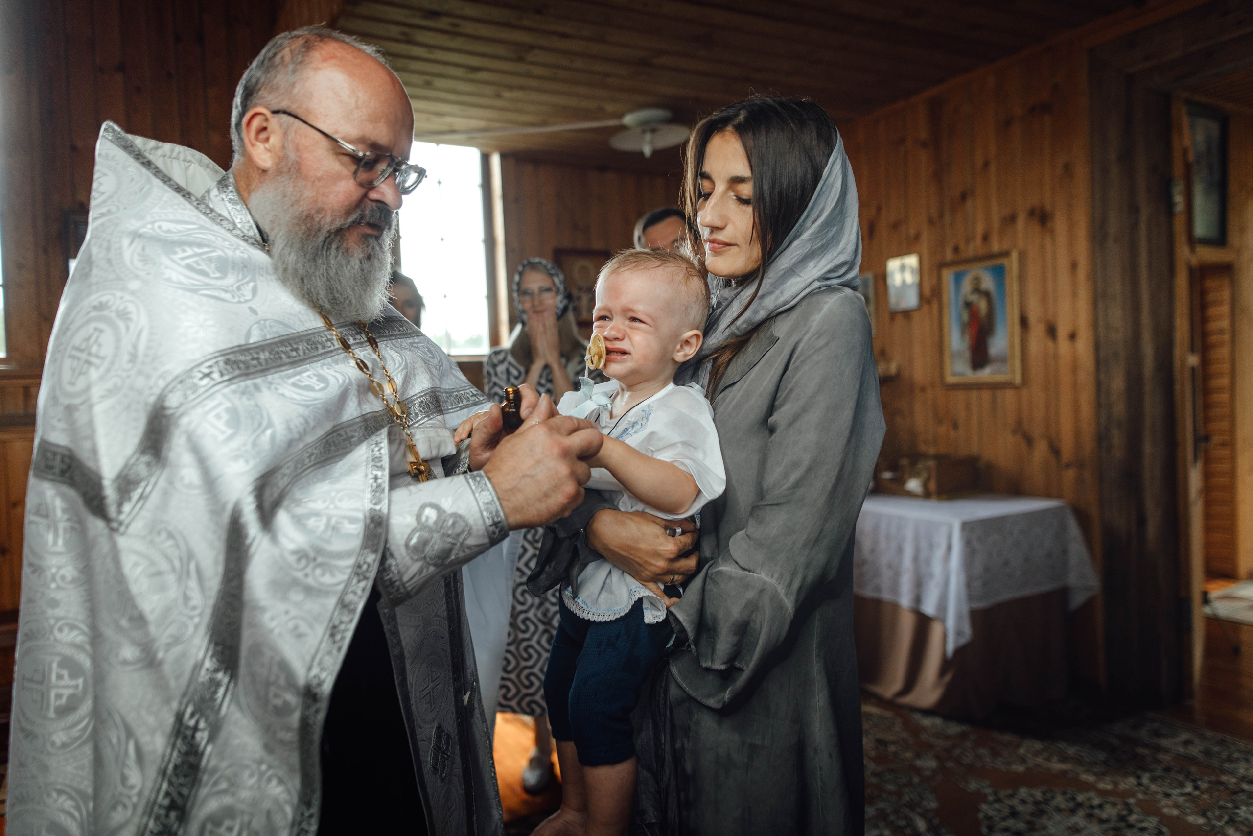 Крещение Тимофея, д. Киевец, храм Святой Троицы, август 2025