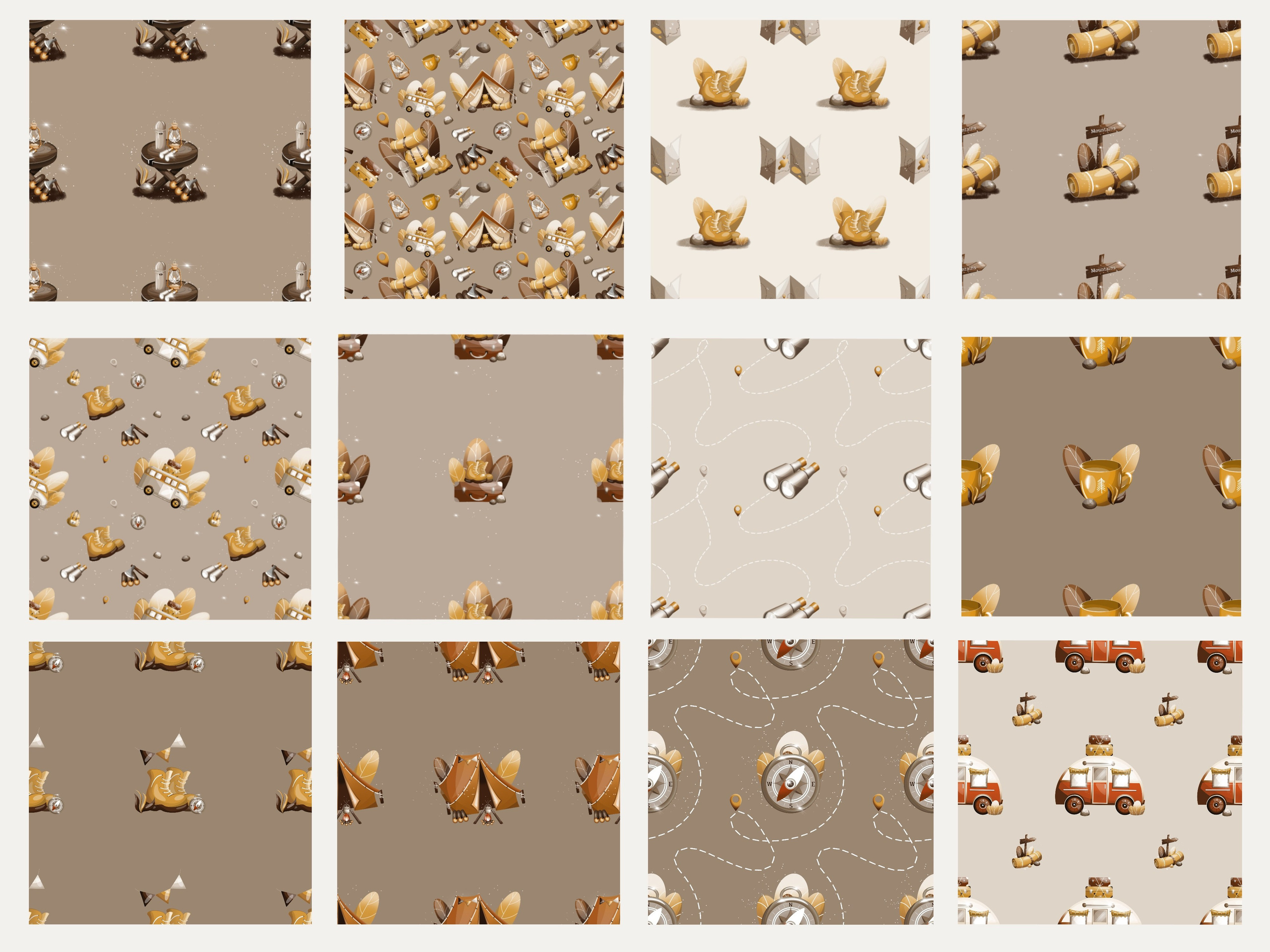 Бесшовные паттерны. Художник-иллюстратор Евгения Бекренёва