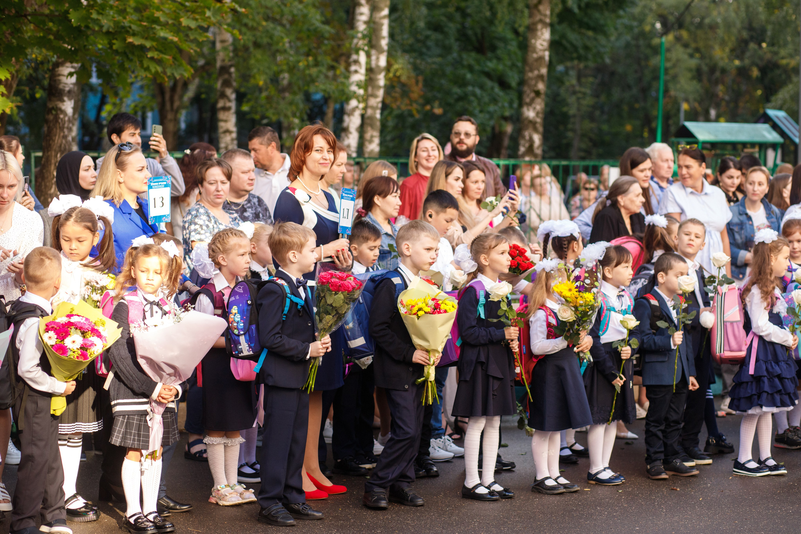 Репортажная съемка первого сентября для первоклассников. Семейный и школьный фотограф в Москве Анна Ткач
