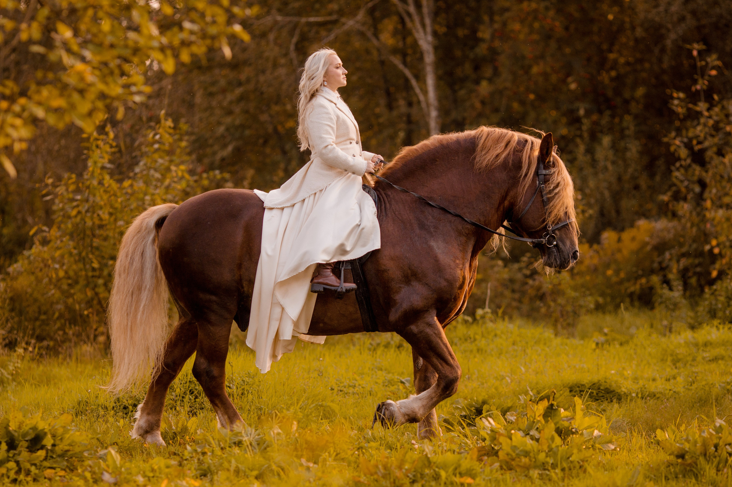 Осенняя фотосессия в костюме амазонка