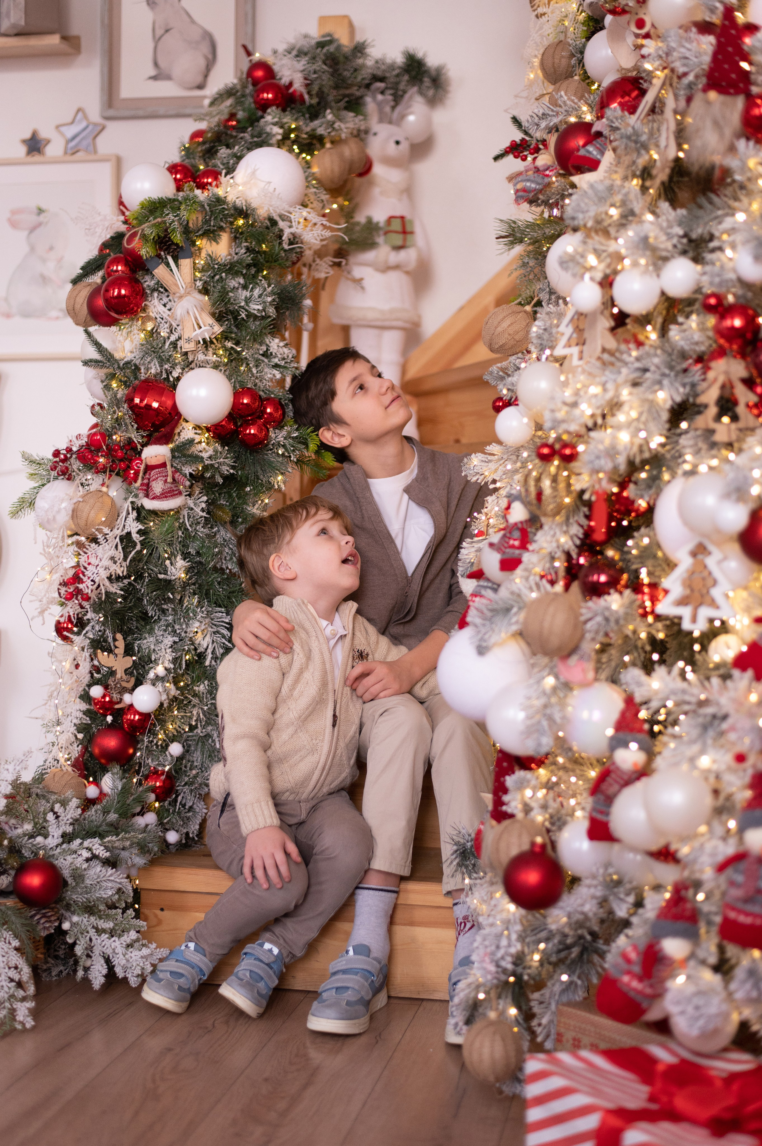 Новогодние съёмки в студии. Семейный и детский фотограф в Москве Анна Оськина
