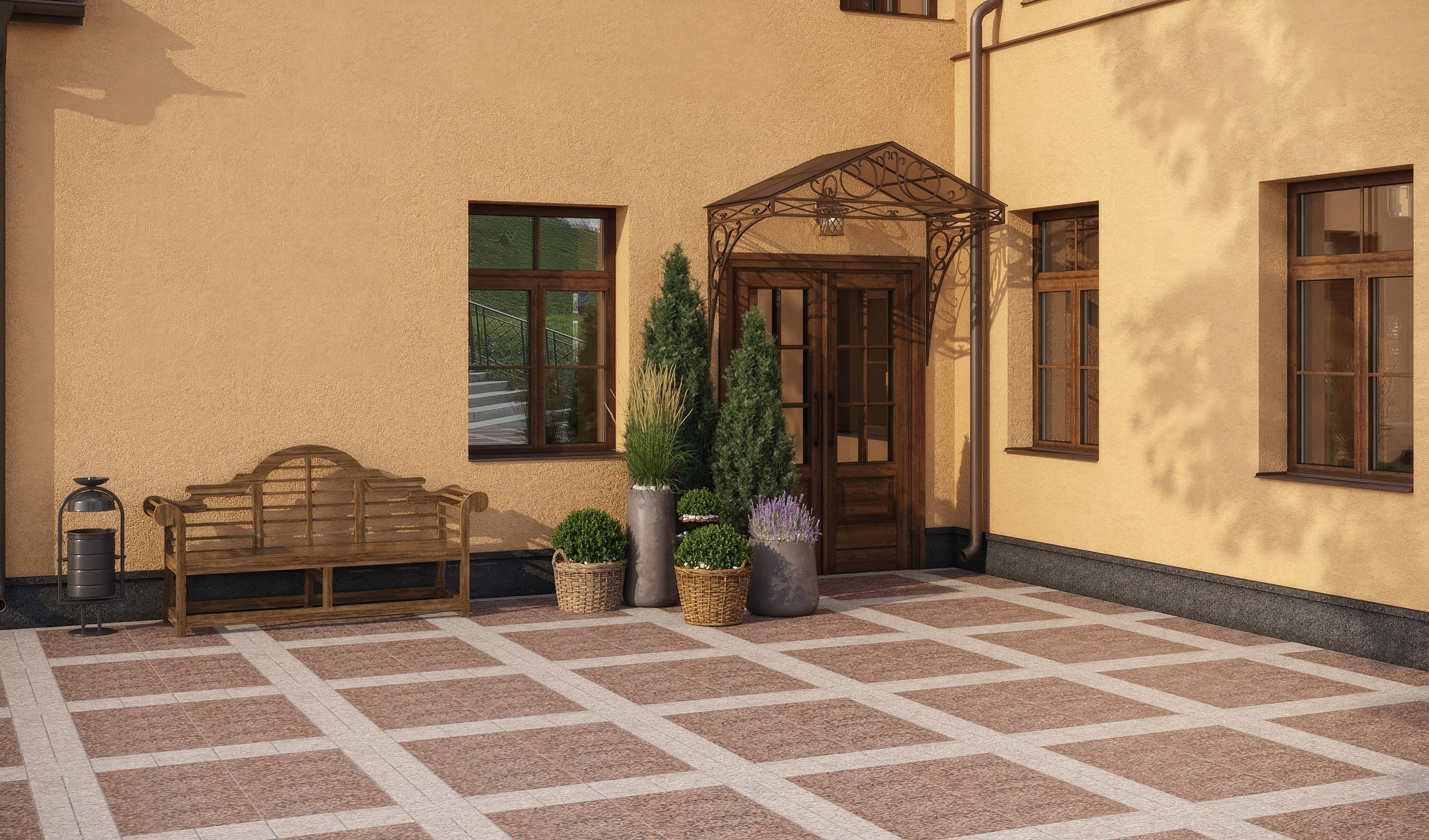 Визуализация ландшафтного дизайна банно-ресторанного комплекса Гельдт. 3d визуализатор marybond3d