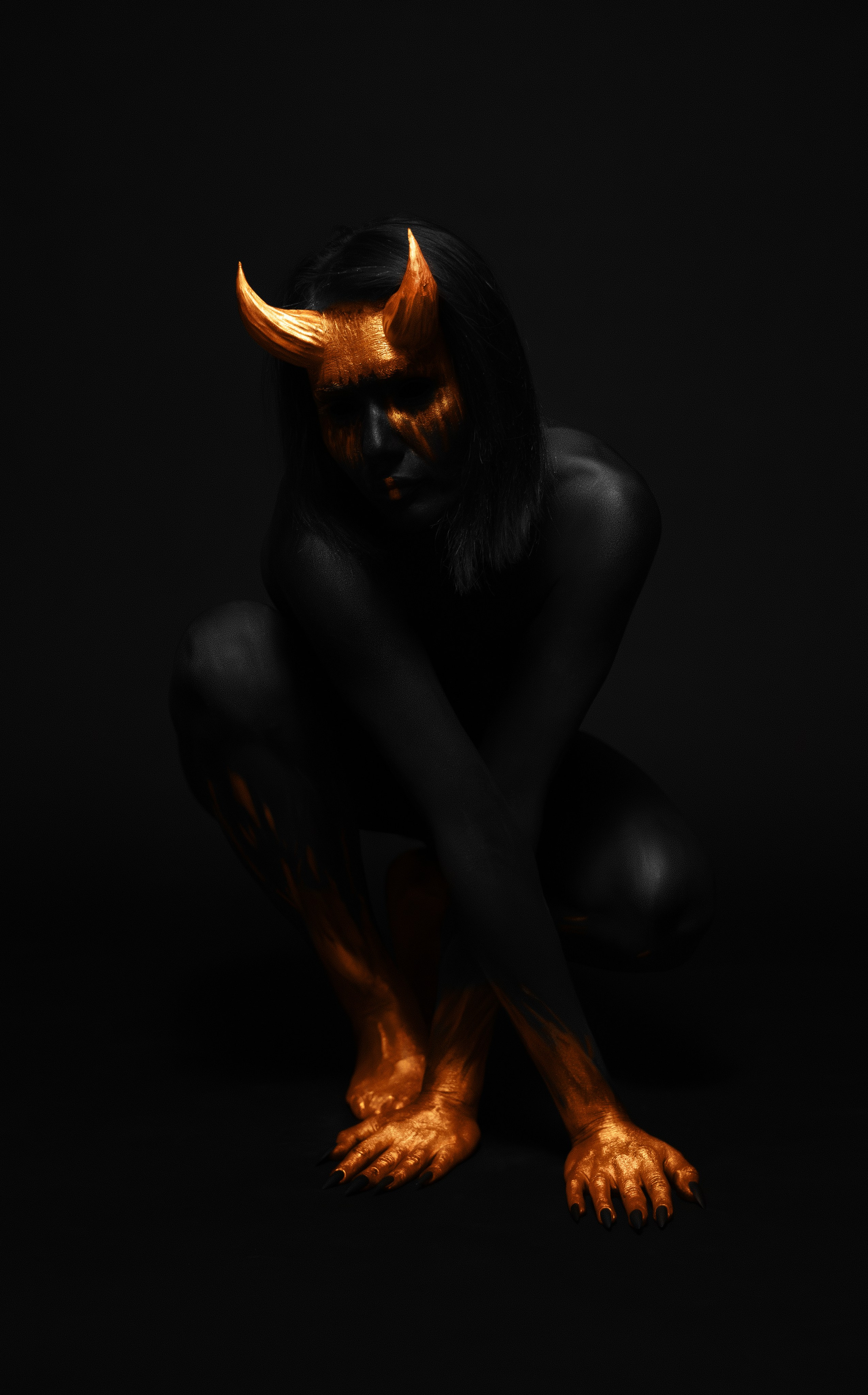 Бодиарт. Фотосессия демон. Девушка демон. Художественная фотосессия. Фотосессия косплей. Арт.