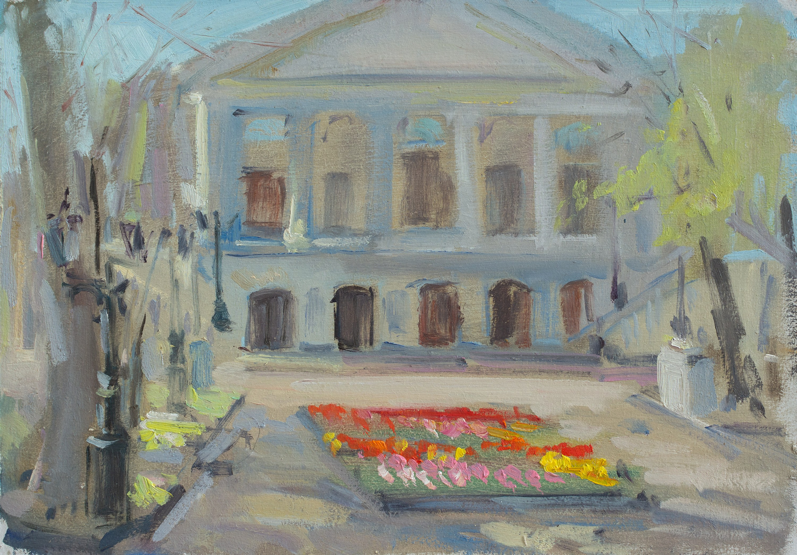 "Этюд.Утро в Севастополе" оргалит, масло 21х30см, 2024