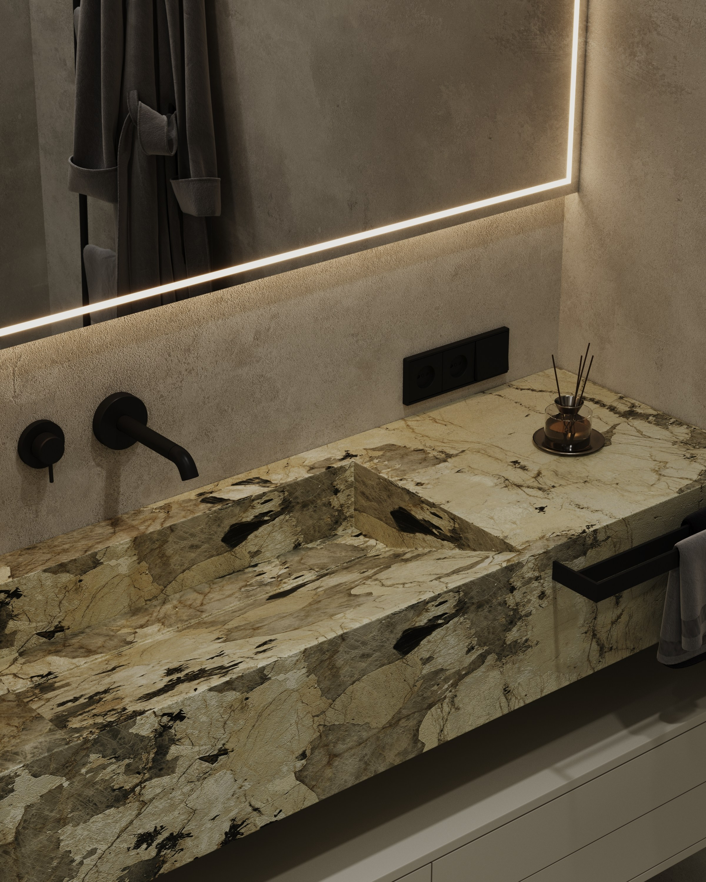 Санузел № 1. Визуализации интерьера