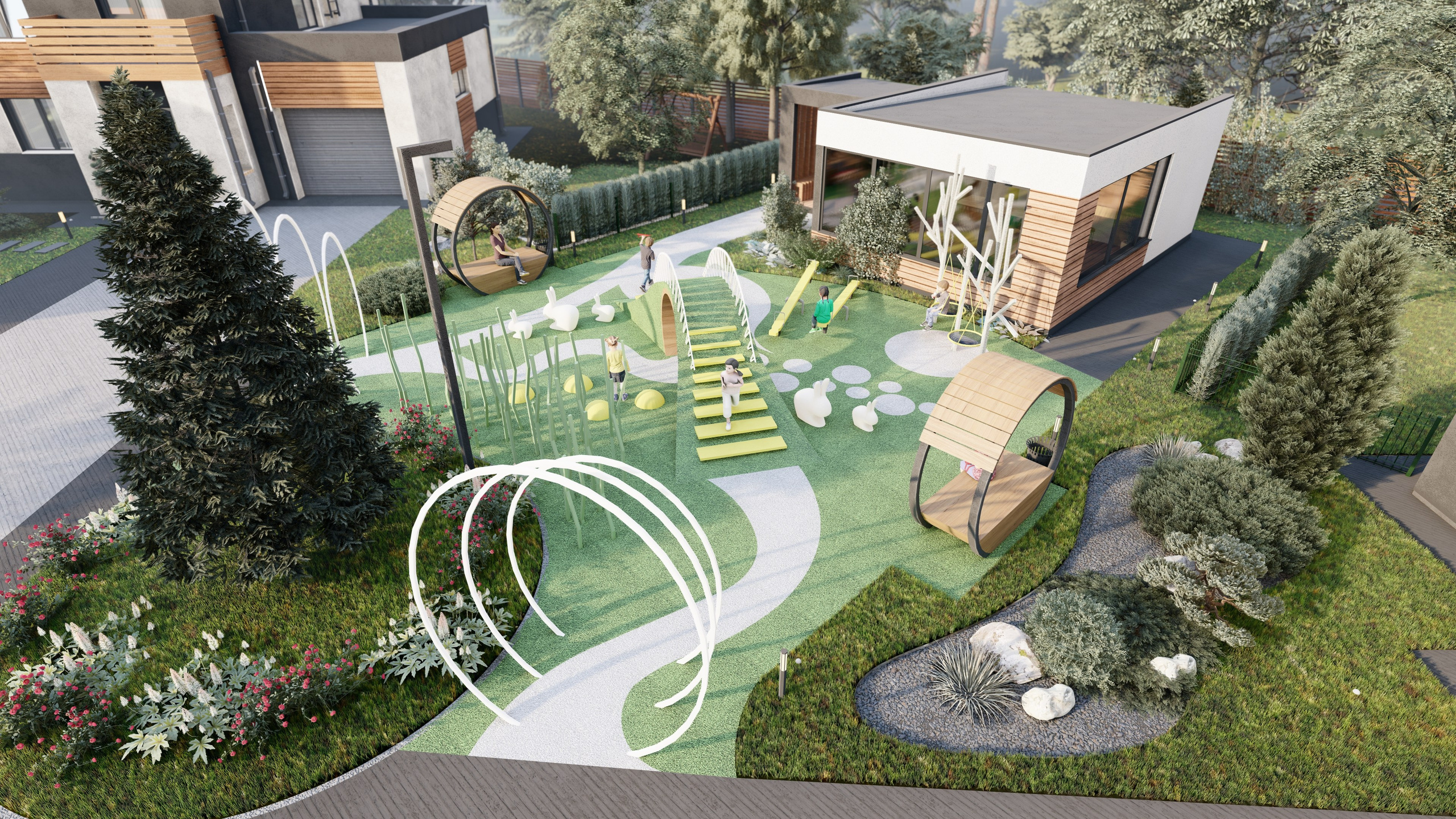 Благоустройство детской площадки. Александра Койтова — Архитектор малоэтажных зданий в Новосибирске