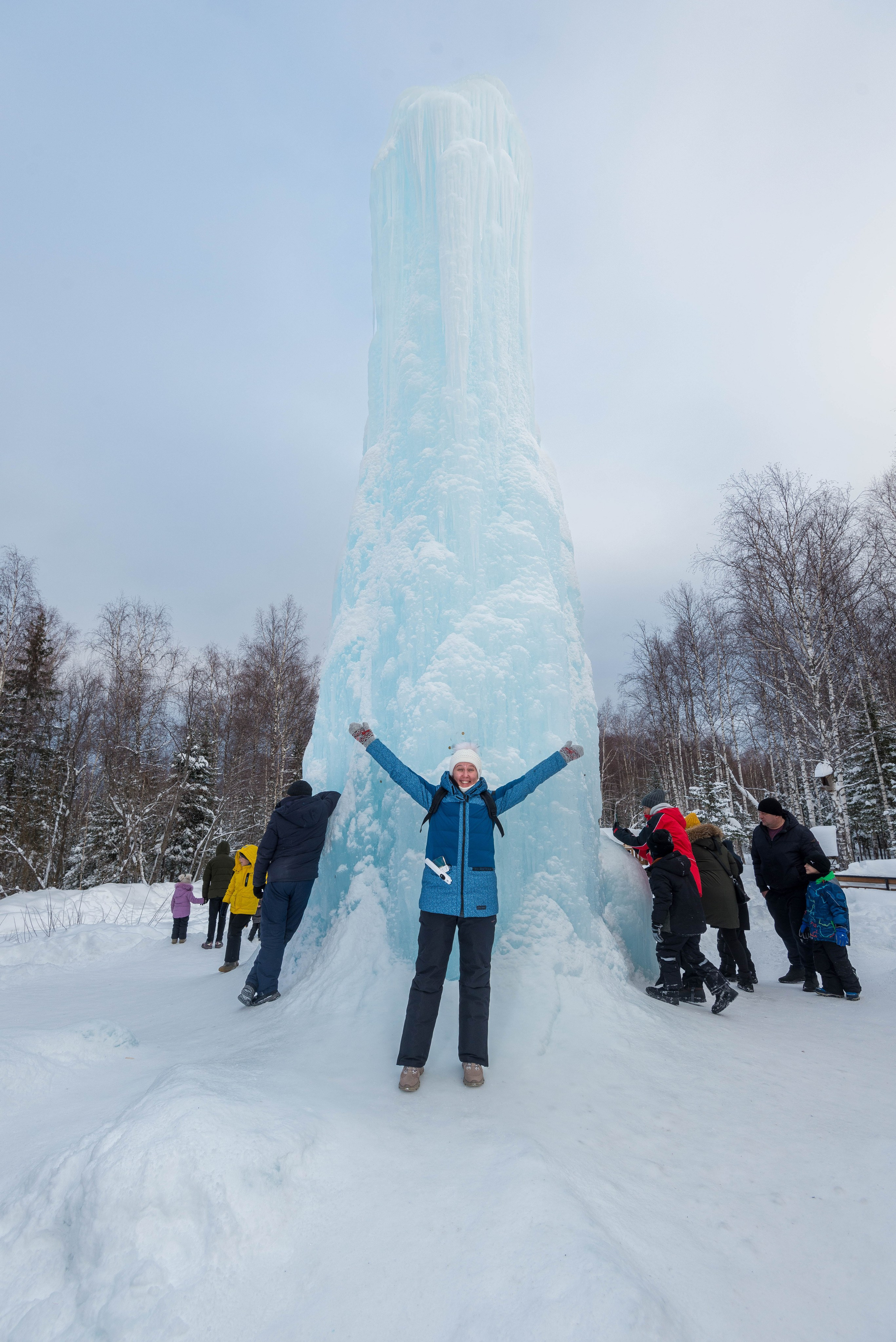 Таганай Семибратка, Парк Бажова, ледяной фонтан 06.01.2024. Свадебный фотограф на Урале Виктор Соколов