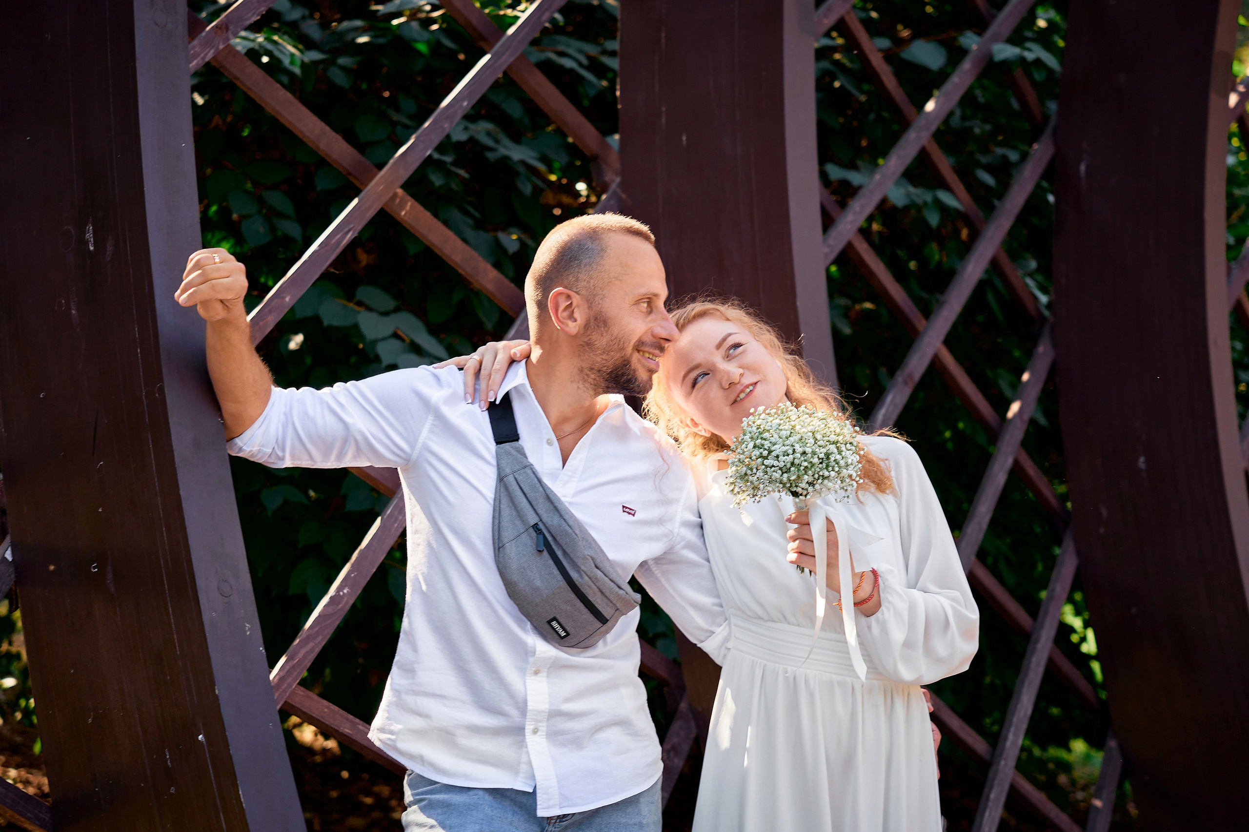 Свадебная прогулка в парке Горького в Москве