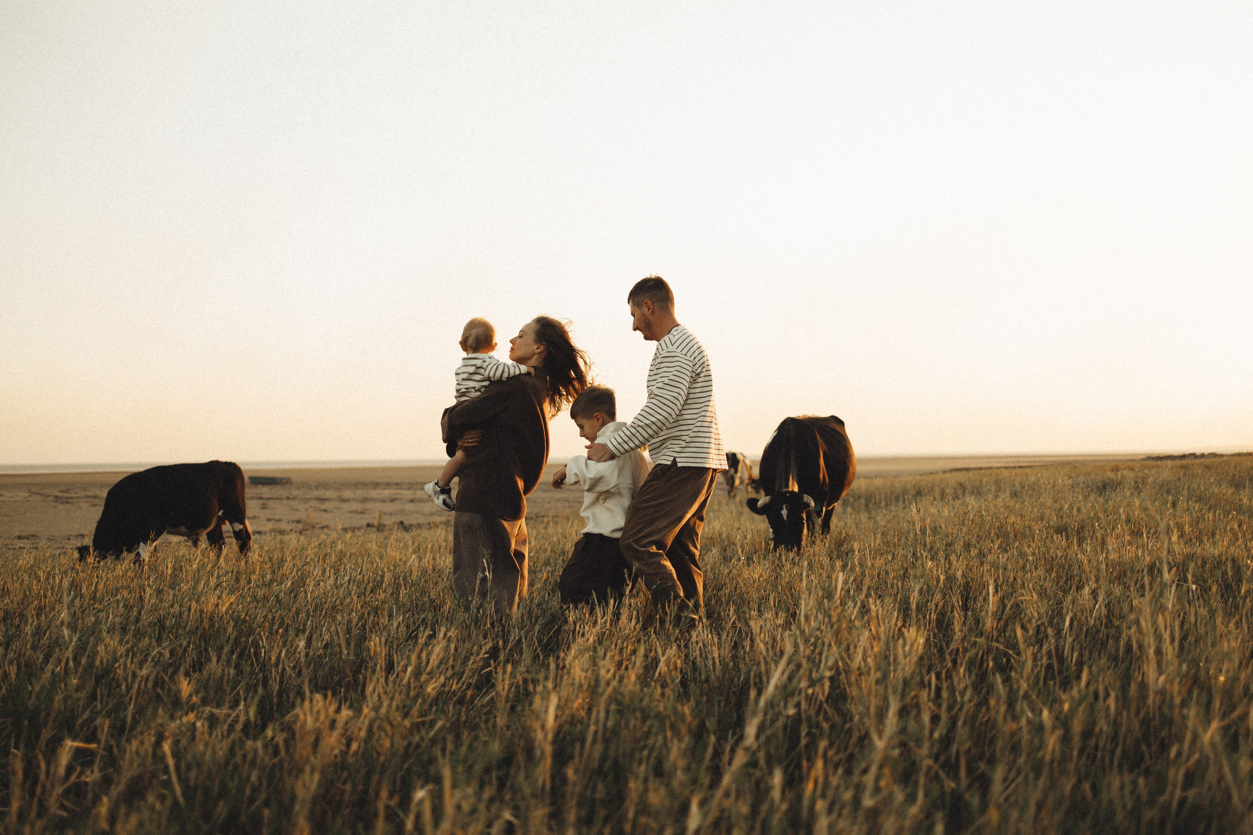Семейная история, закат в Мержаново. Семейный и детский фотограф, таганрог, ростов-на-дону