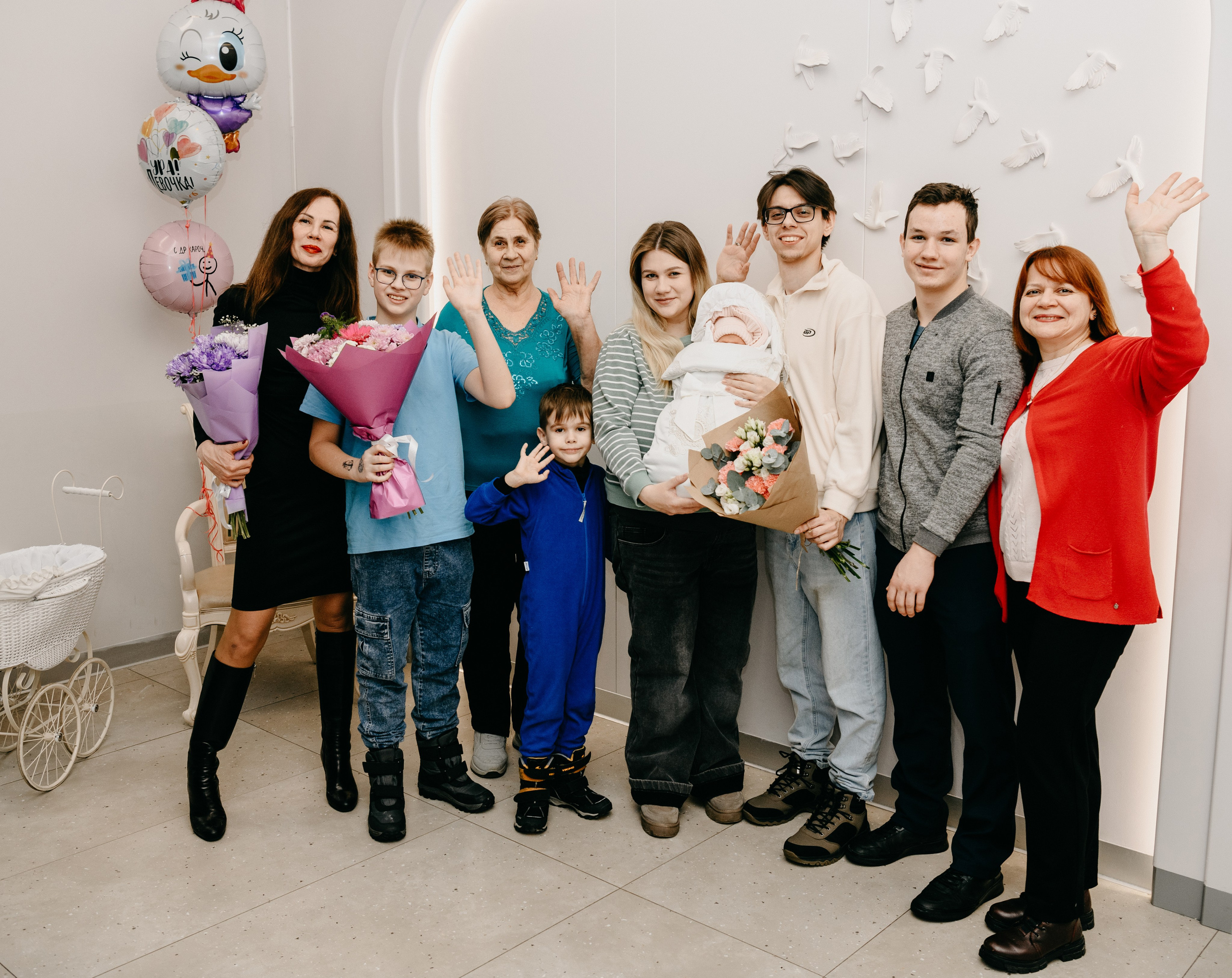 Выписка Арины. 4 роддом. Фотограф на выписку из роддома в Москве и МО