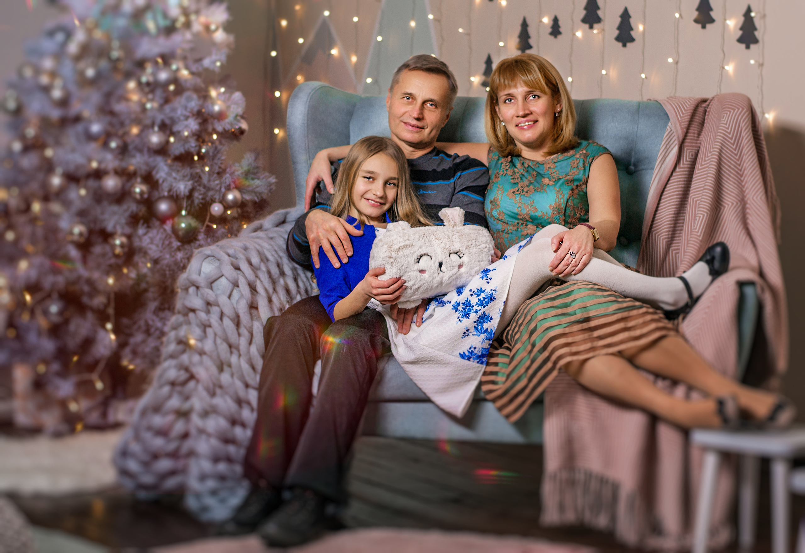 Новогодняя семейная  фотосессия. Семейный и свадебный фотограф в Москве Нина Гусева