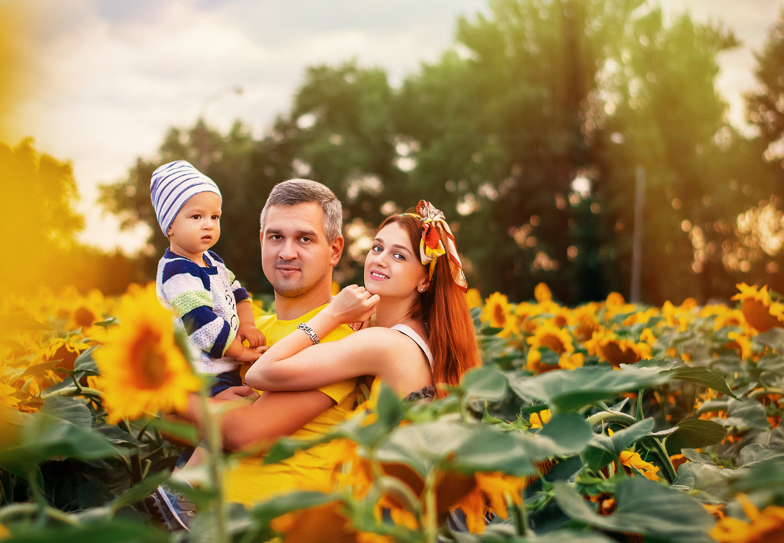 Фотосессия в подсолнухах. Семейный и свадебный фотограф в Москве Нина Гусева