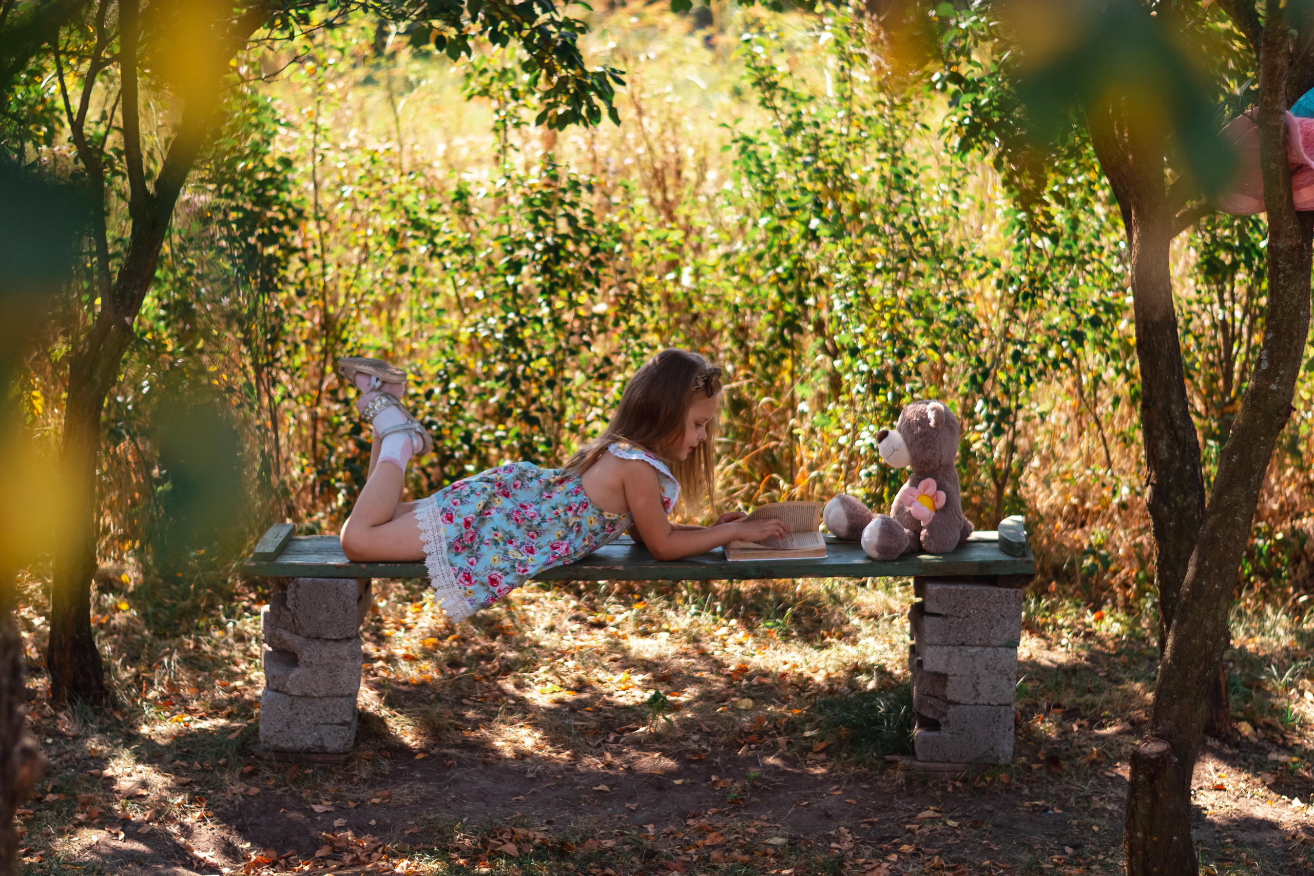 Фотосессия девочки с медведем. Семейный и свадебный фотограф в Москве Нина Гусева