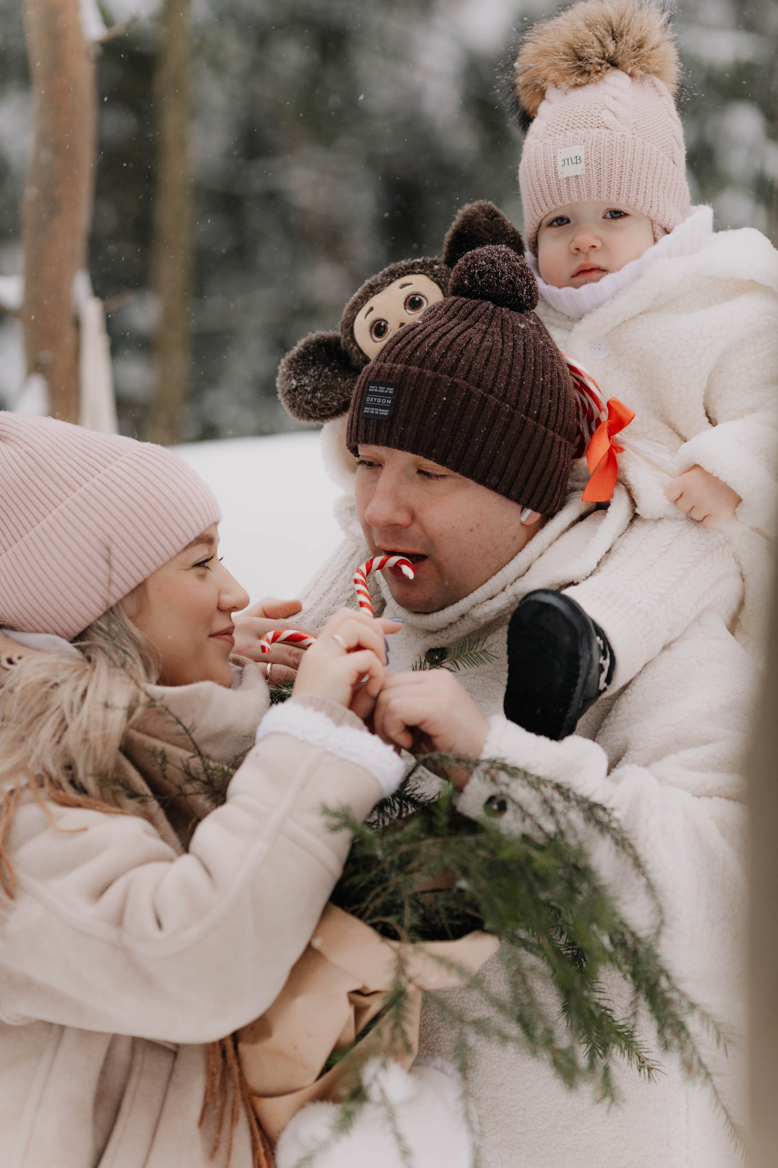 Лиля и семья Зимняя прогулка в лесу. Семейный и свадебный фотограф Видное Москва Екатерина Пятова