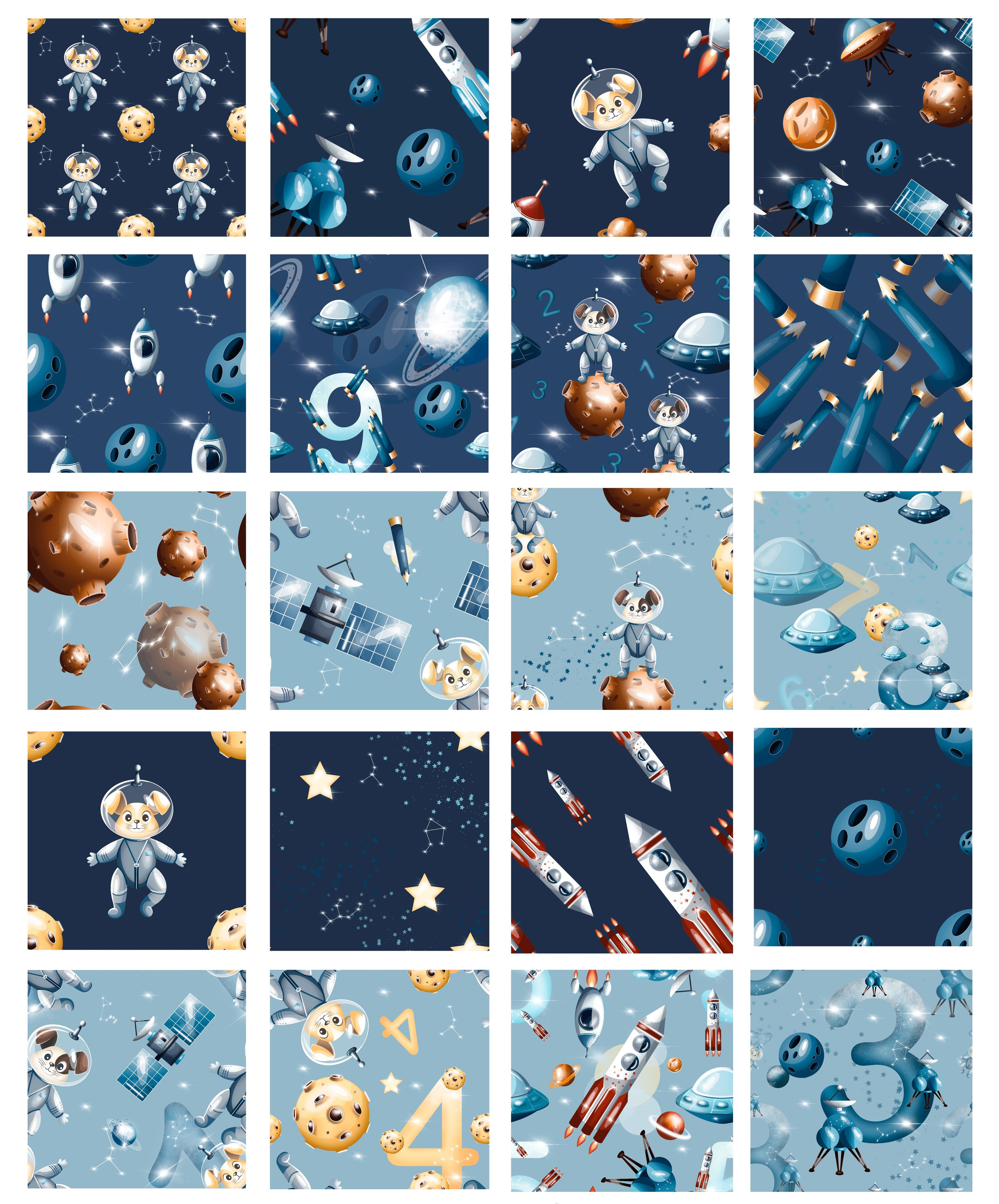 Бесшовные паттерны. Художник-иллюстратор Евгения Бекренёва