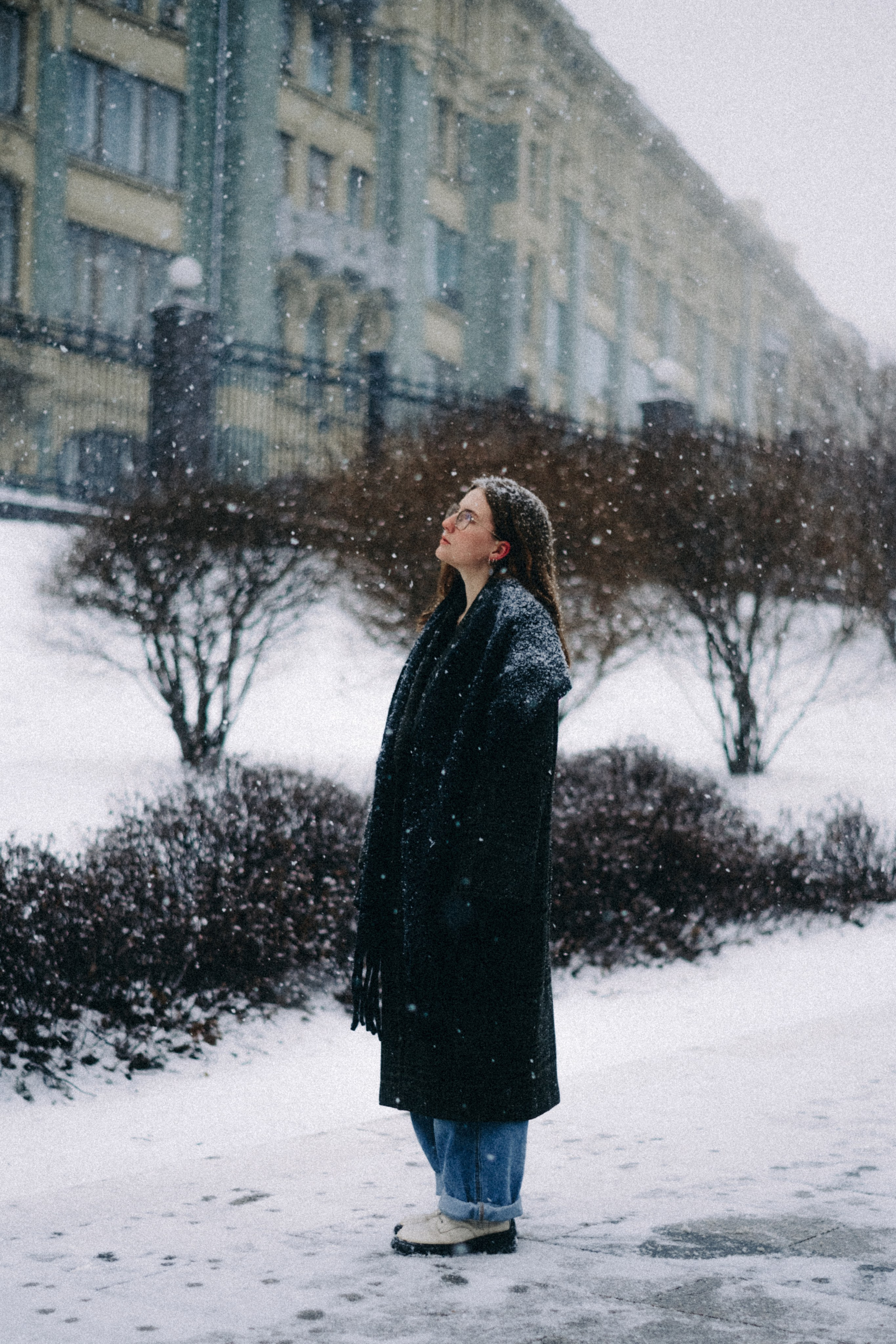 Женский портрет в снегопад