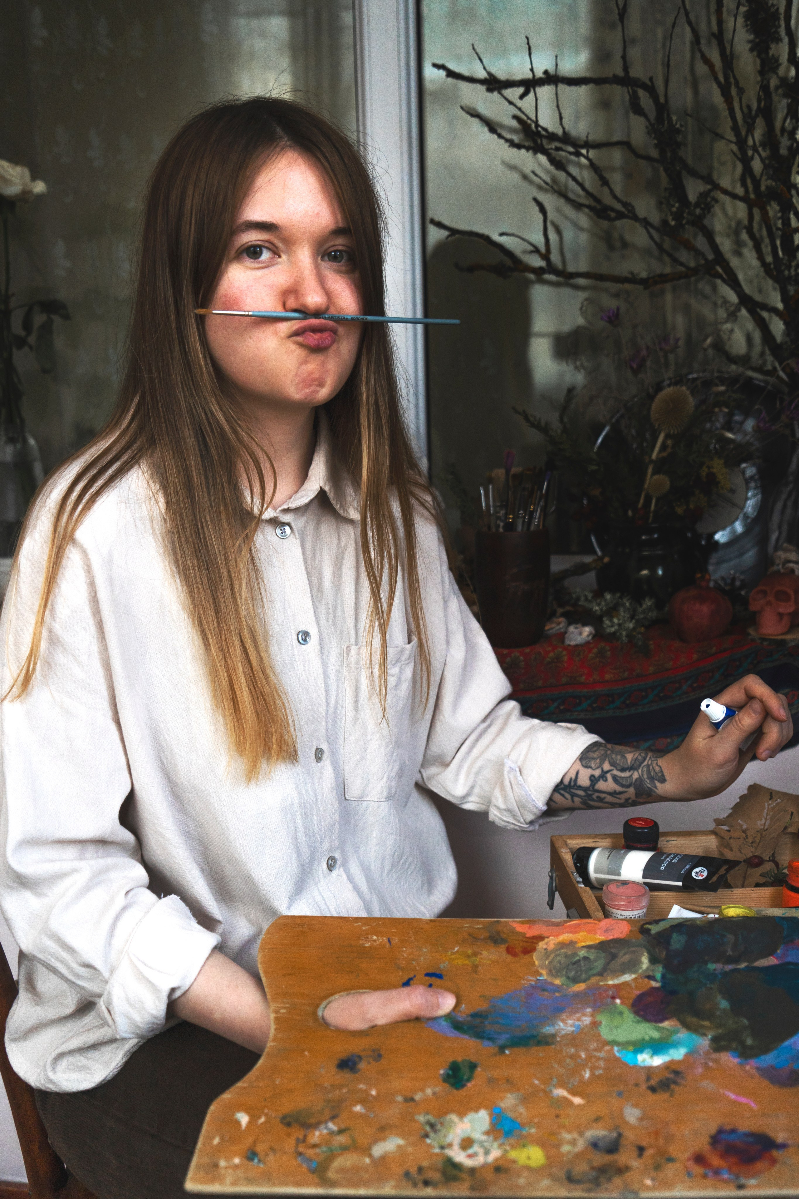 Мария, серия фото в художественной студии