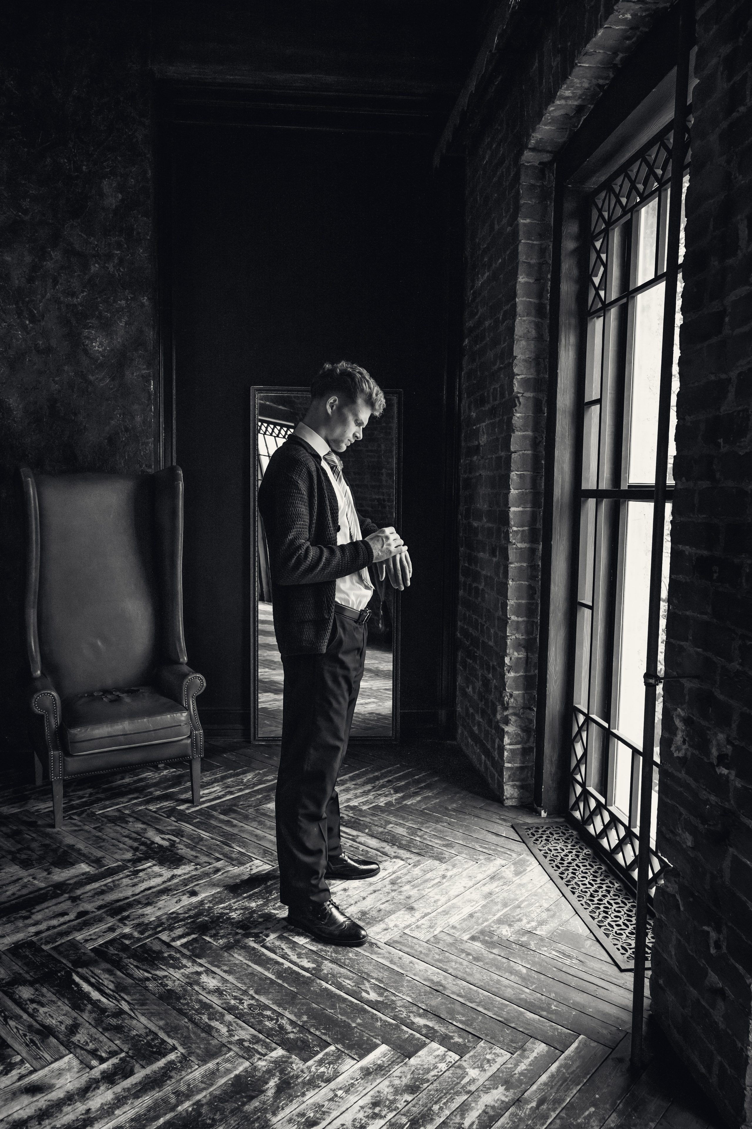 Деловой портрет в стиле «английский кабинет». Фотосессия в Спб в студии, фотограф Панютина Марина