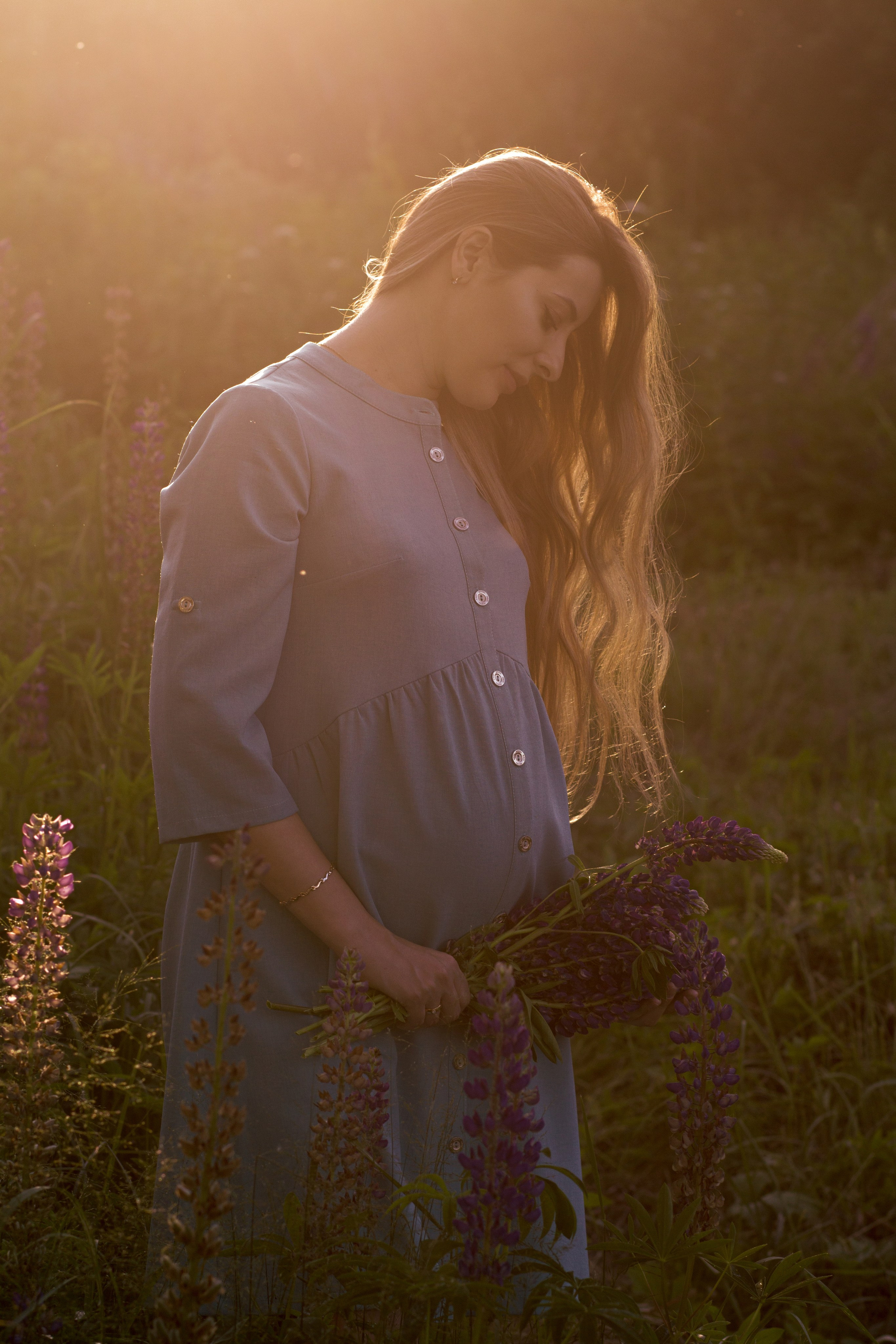 Фотосессия беременности на природе. Профессиональный фотограф в Москве