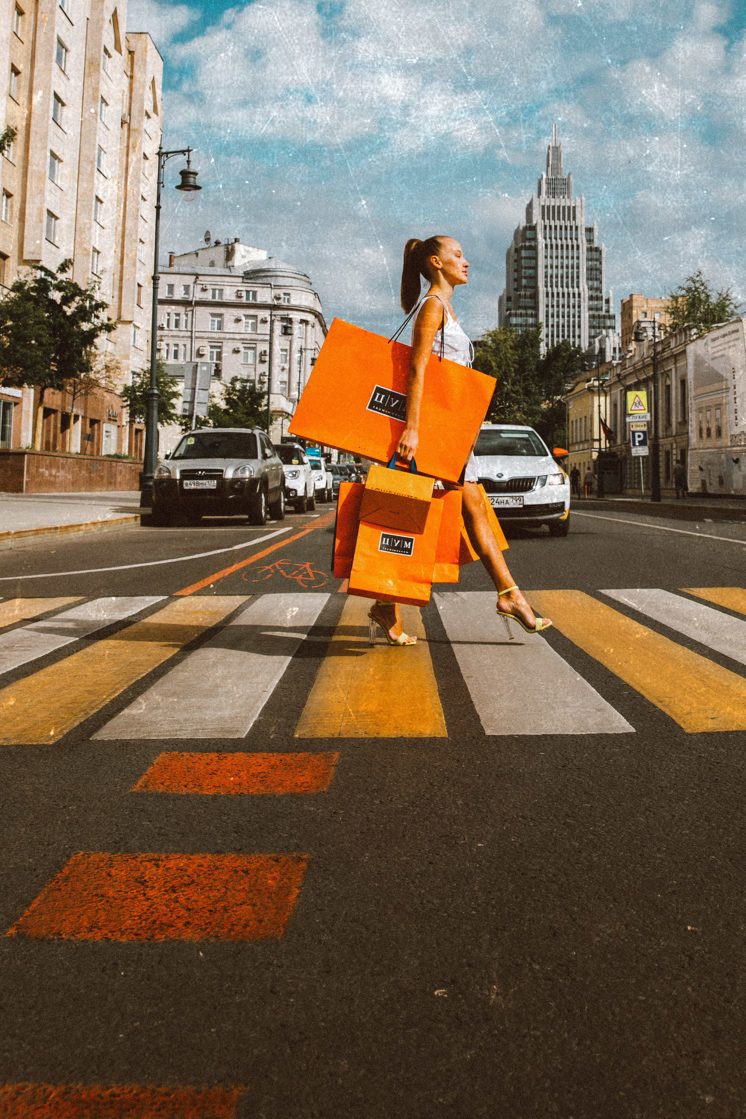 Велополосы ЦОДД. ФОТОГРАФ МОСКВА