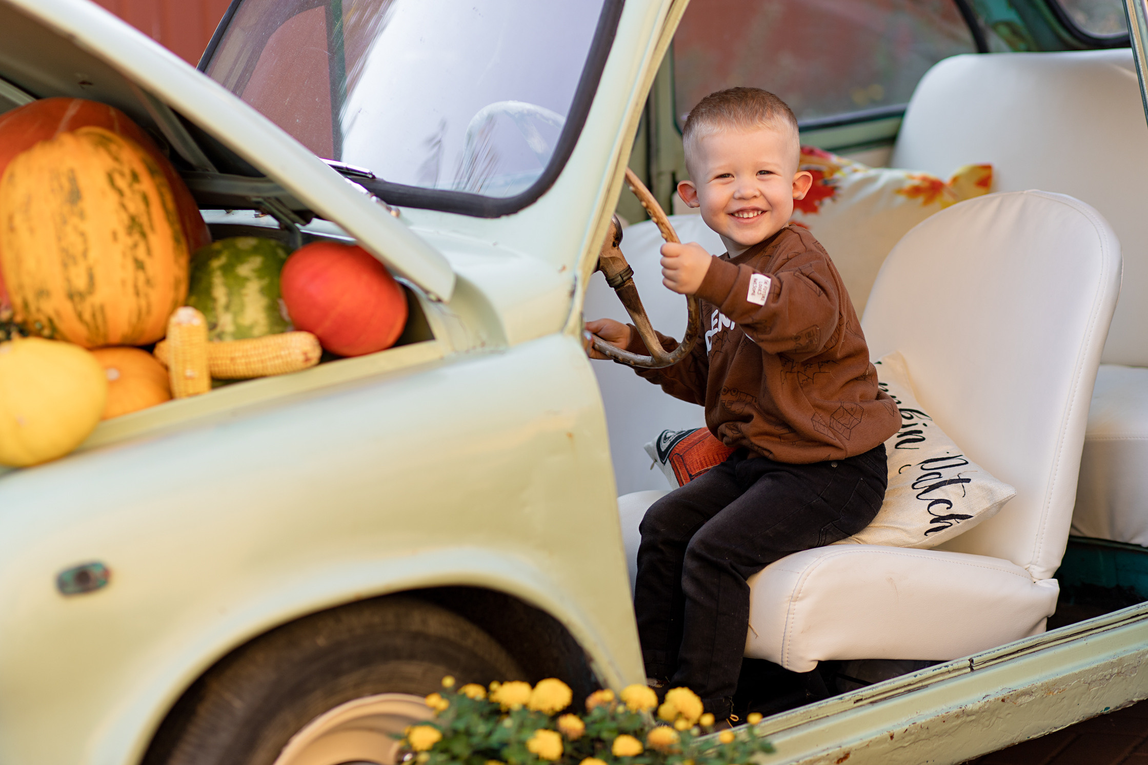 малыш за рулем, малыш, машина