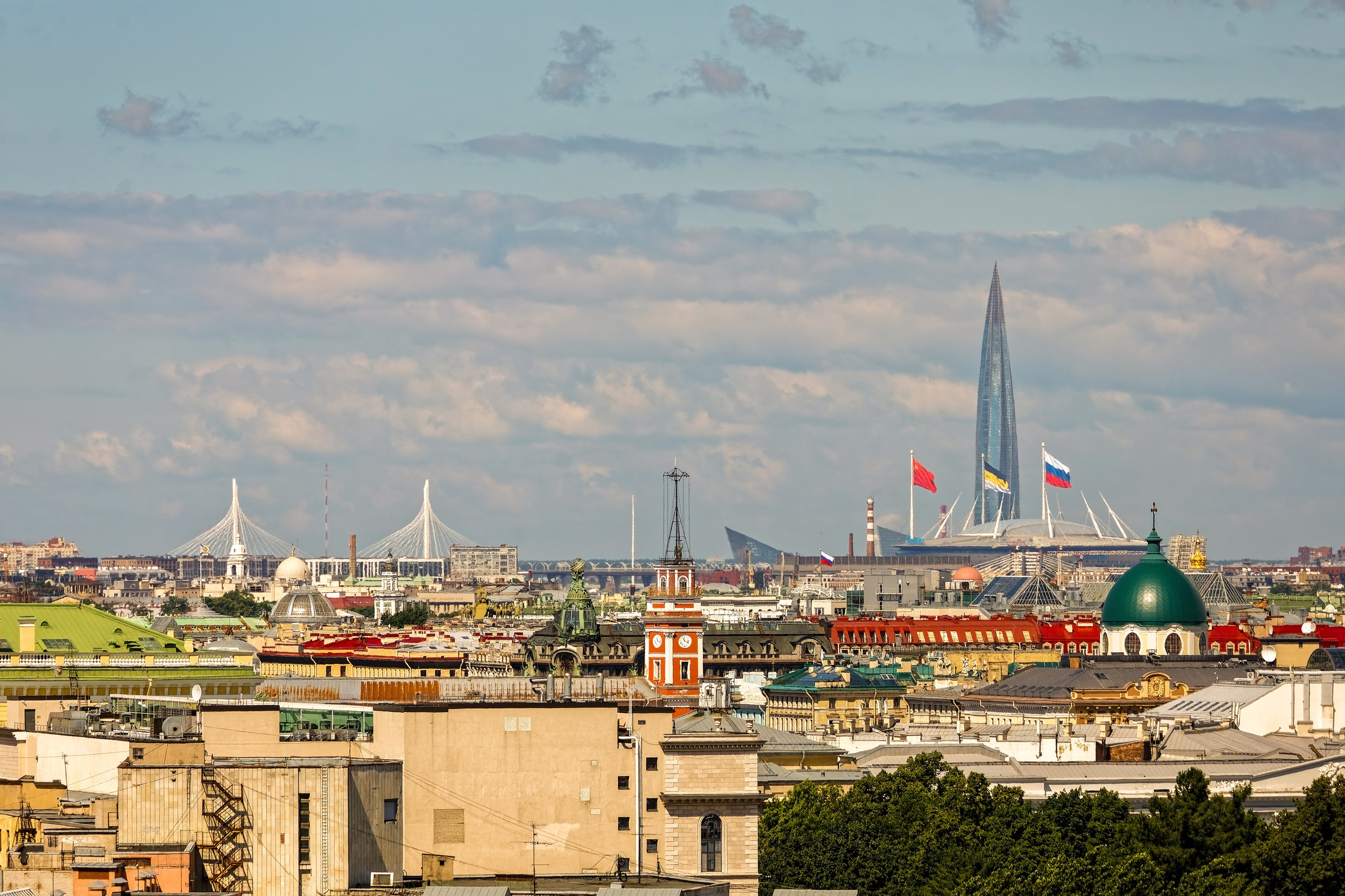 Вид на центральную часть города со смотровой площадки Владимирского собора Санкт-Петербург