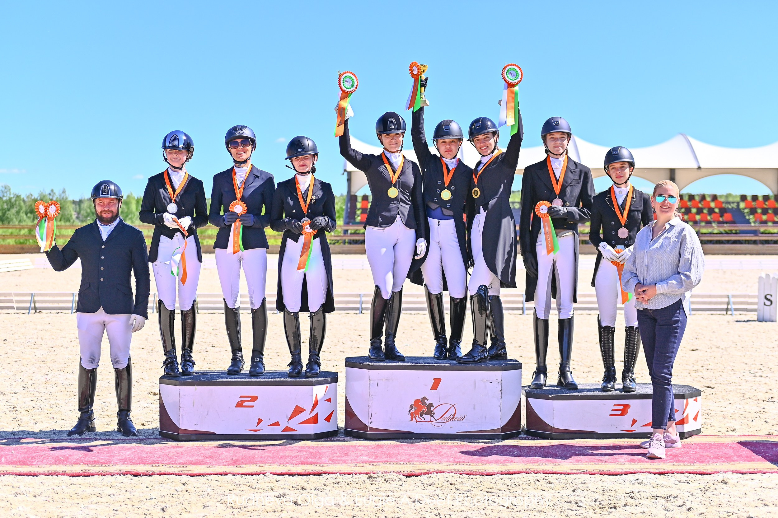 Кубок Истринского городского округа по выездке —18 мая 2024. ТУРНИРНАЯ КОННАЯ ФОТОГРАФИЯ, Руднева Ольга и Евгений Адеев