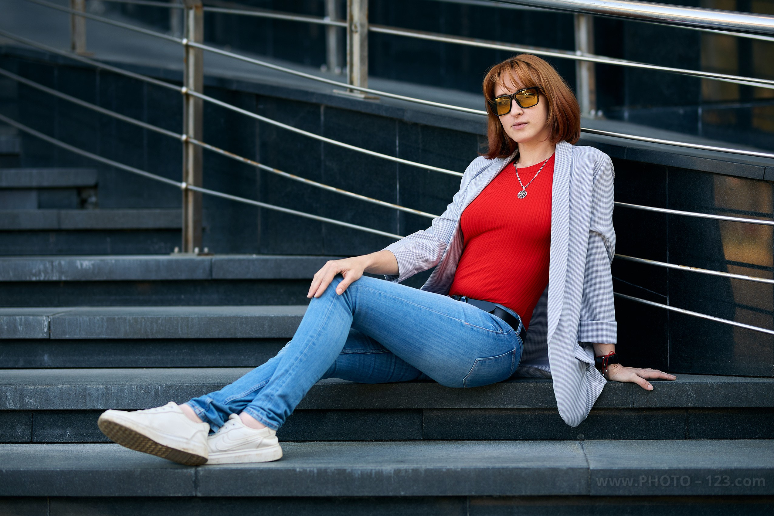 Stylish Redhead Woman in Urban Autumn, Nizhny Novgorod. Photographer, Retoucher & Graphic Designer @photo123pro