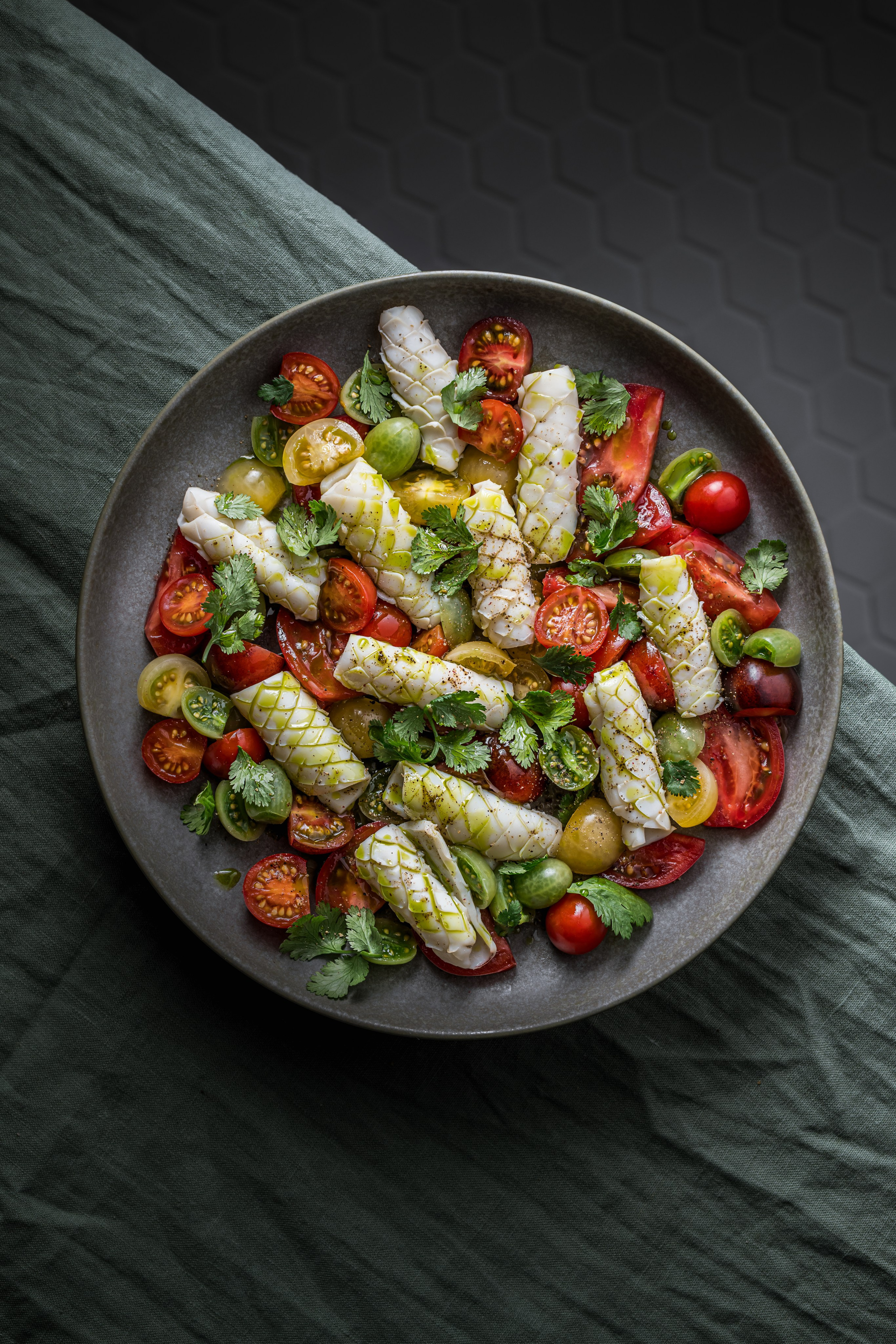 Squid Salad. Foodie Stories (гастрономические истории) рекламная фуд-фотосъёмка, Москва