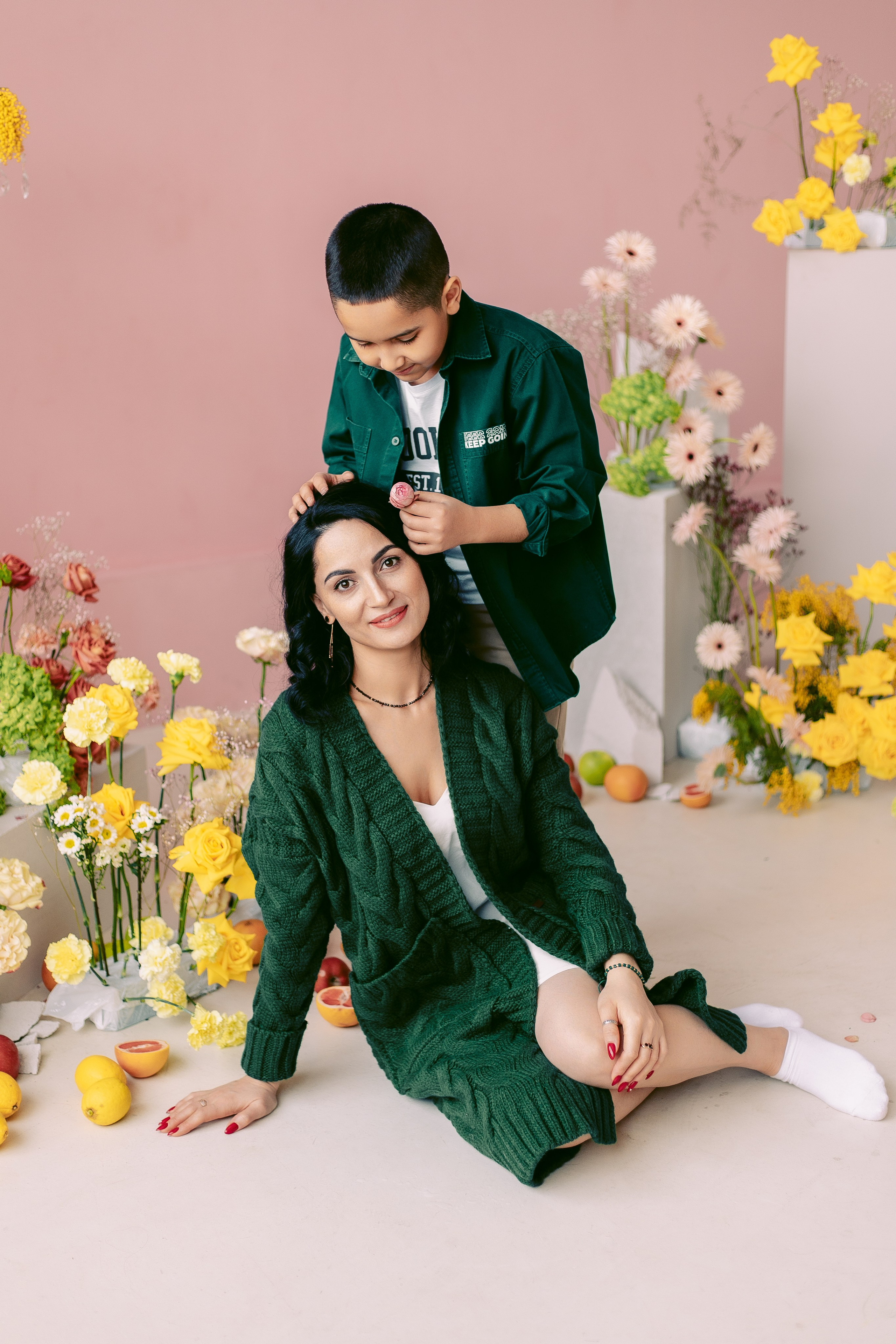 Цветочная фотосессия в фотостудии. Семейная фотосессия. Фотограф в Санкт-Петербурге, Анна Скворцова