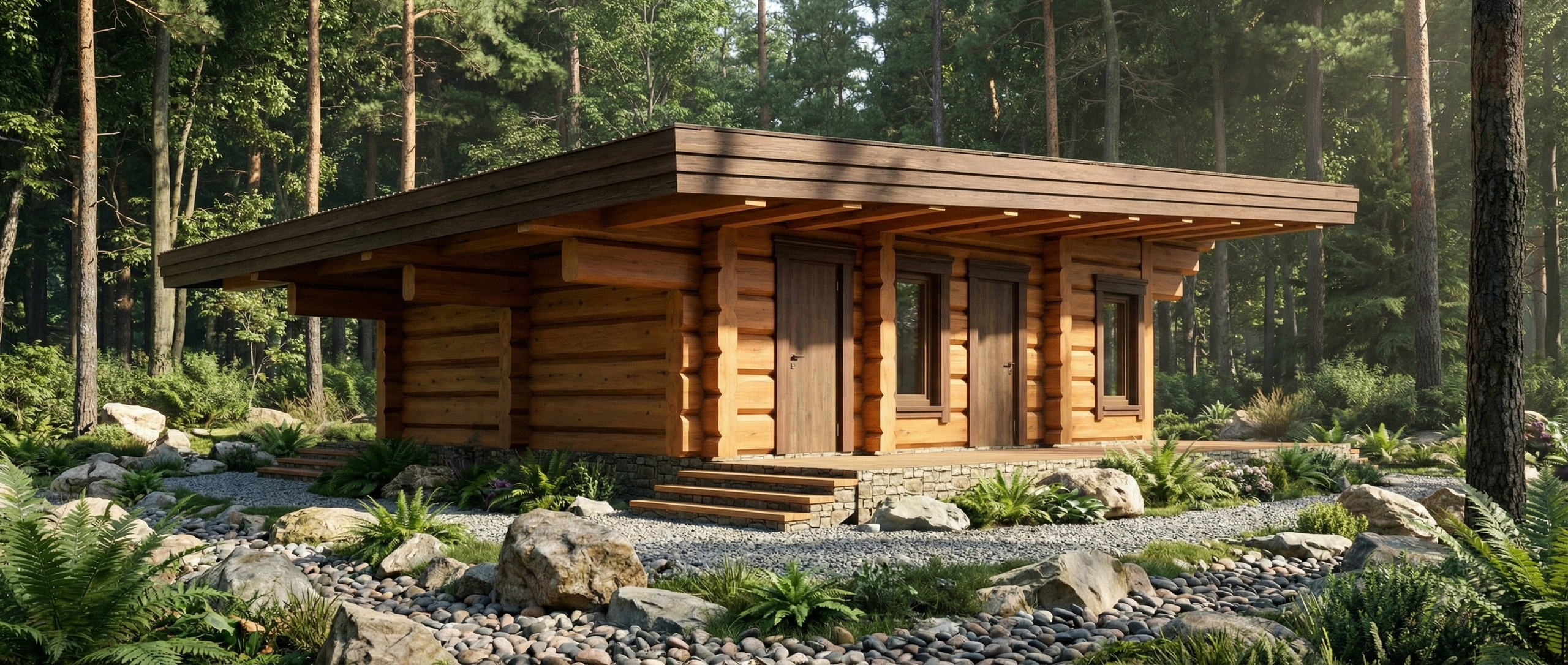 Баня из лафета, 45 м². Архитектор Касаткин и Партнёры