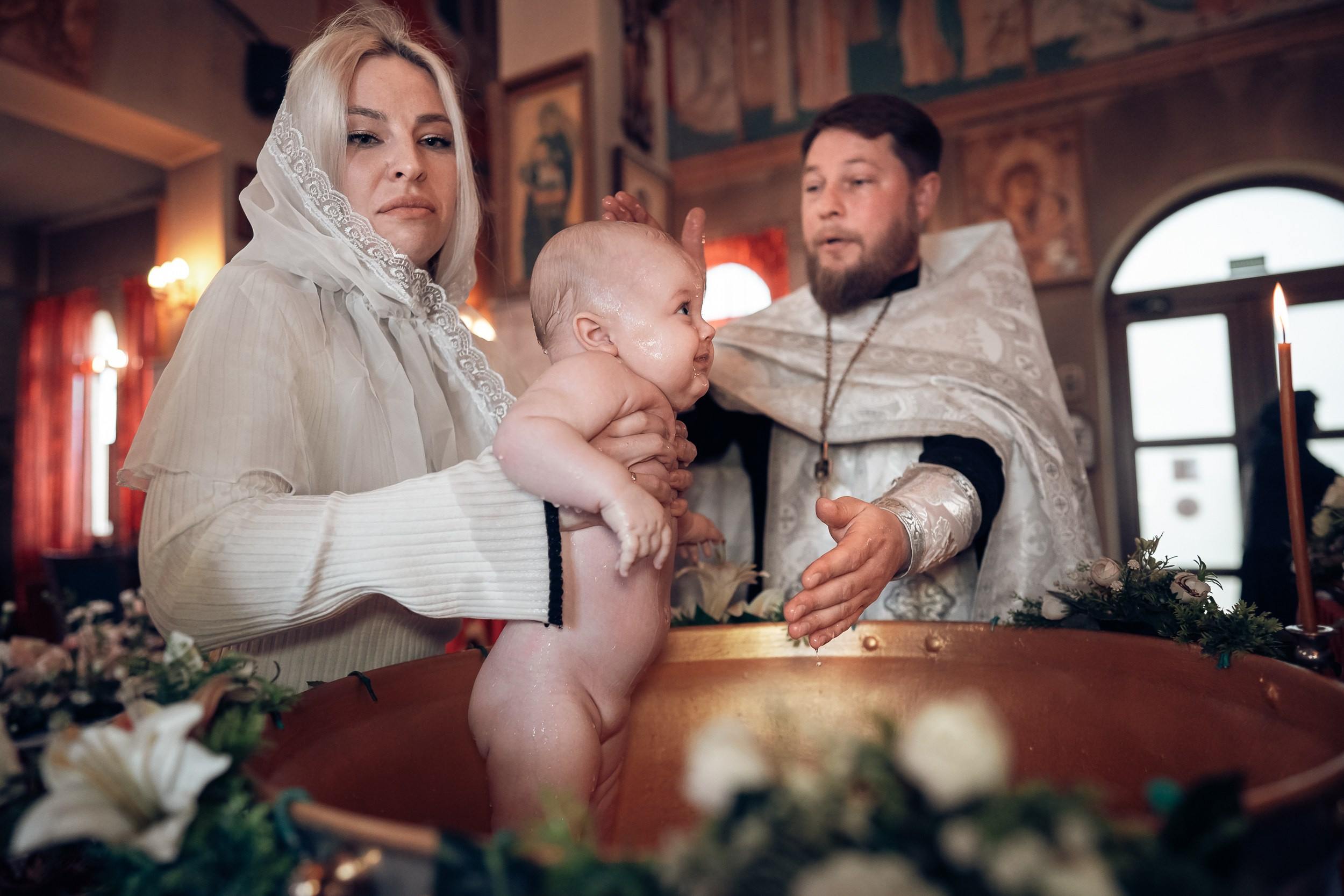 Крещение в храме Прп.Сергия Радонежского с. Орлиное. Церковный фотограф Севастополь