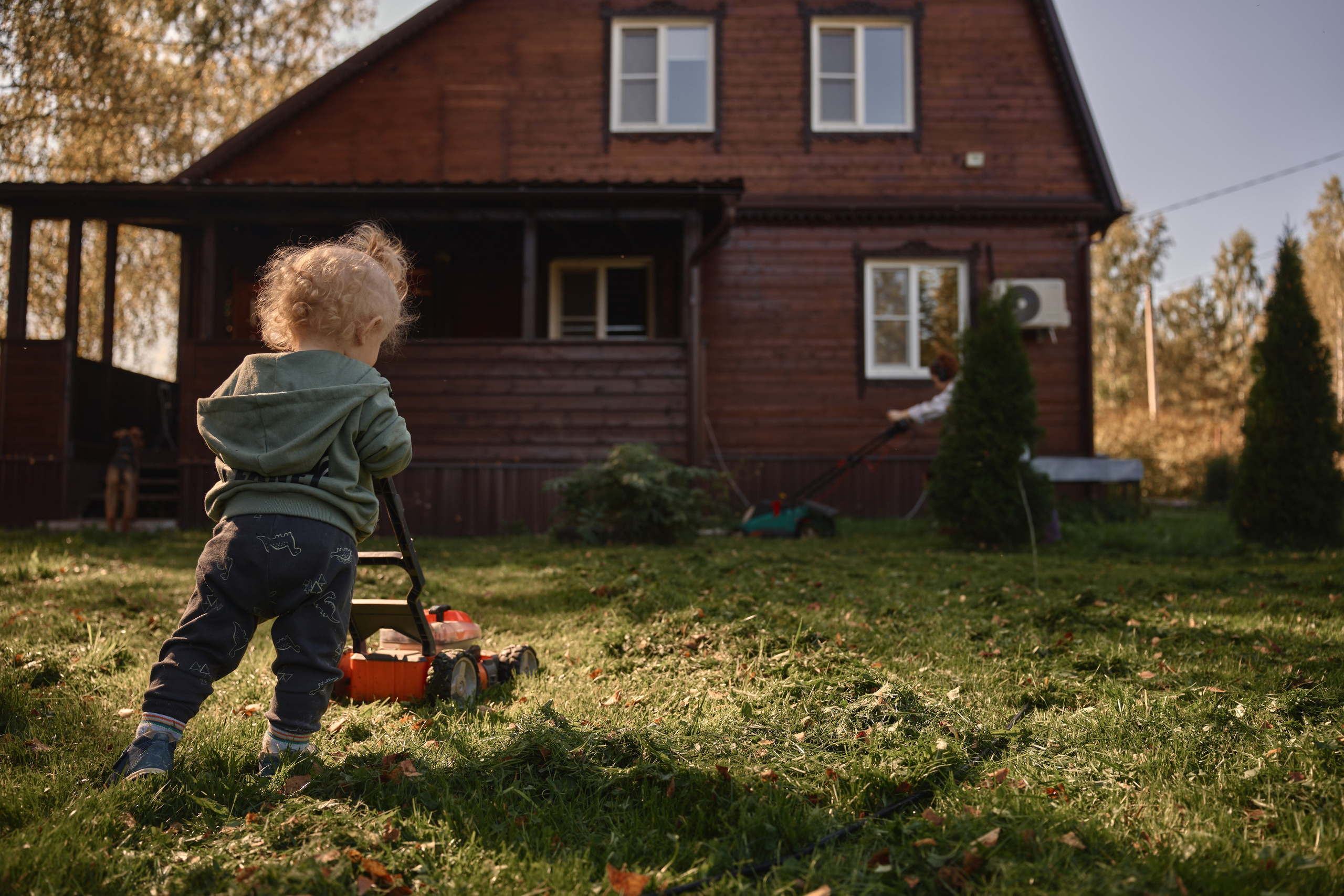 Семейный подряд по стрижке газона. Фотограф Женя Пашкина