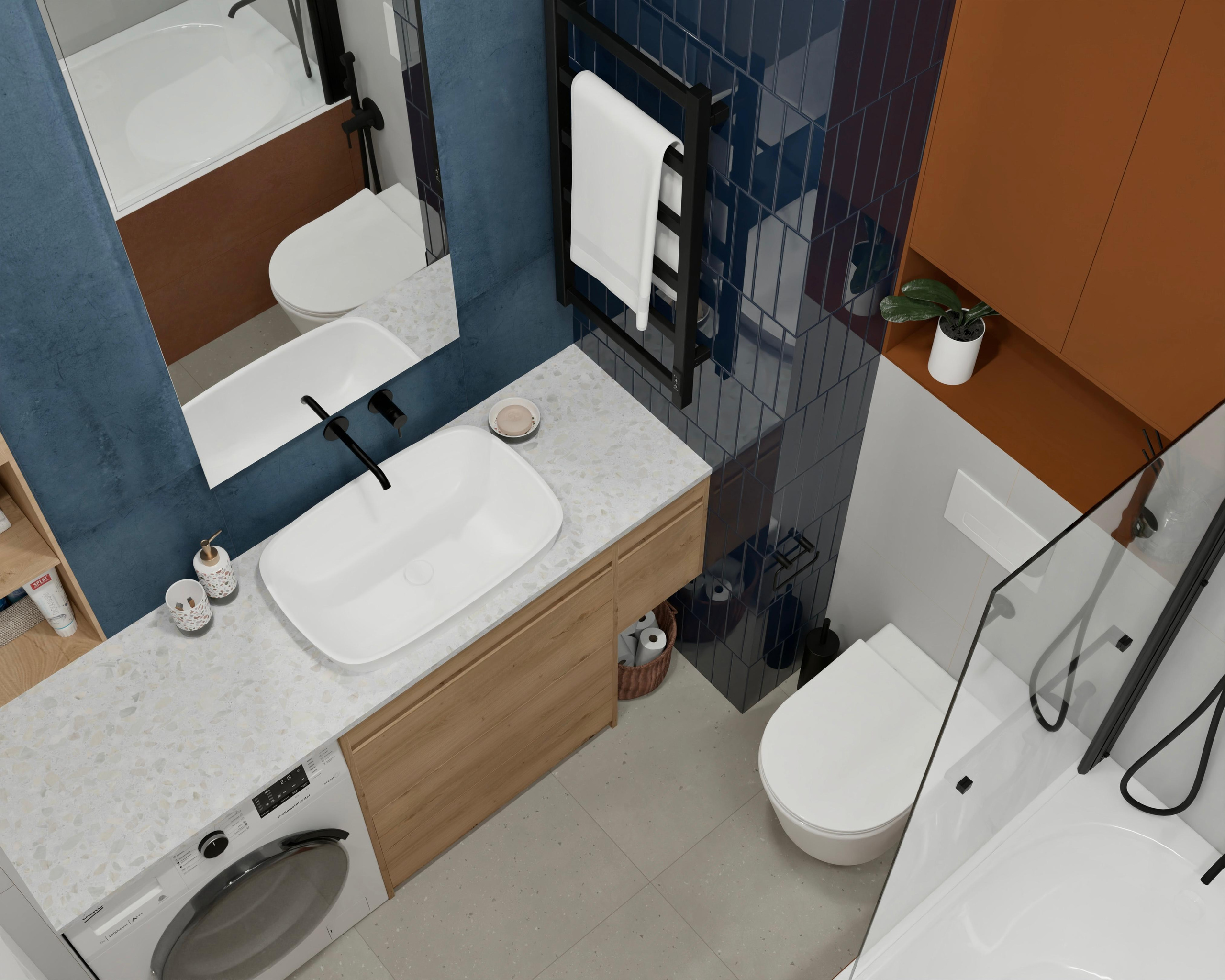 Ванная в студии (вариант I). DMDesign — студия дизайна интерьеров