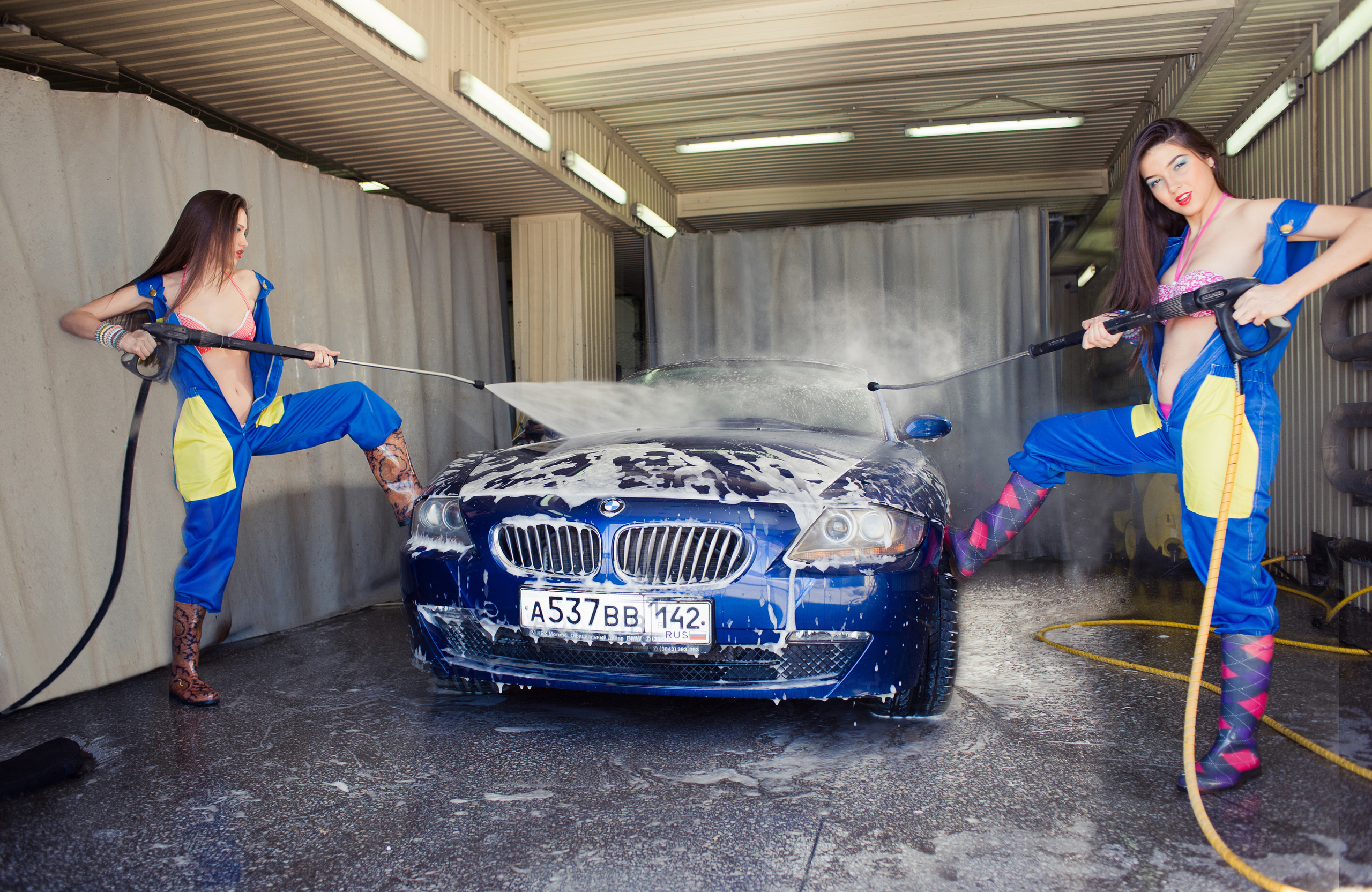 фотосессия, автомойка, девушки, мойка, машины
