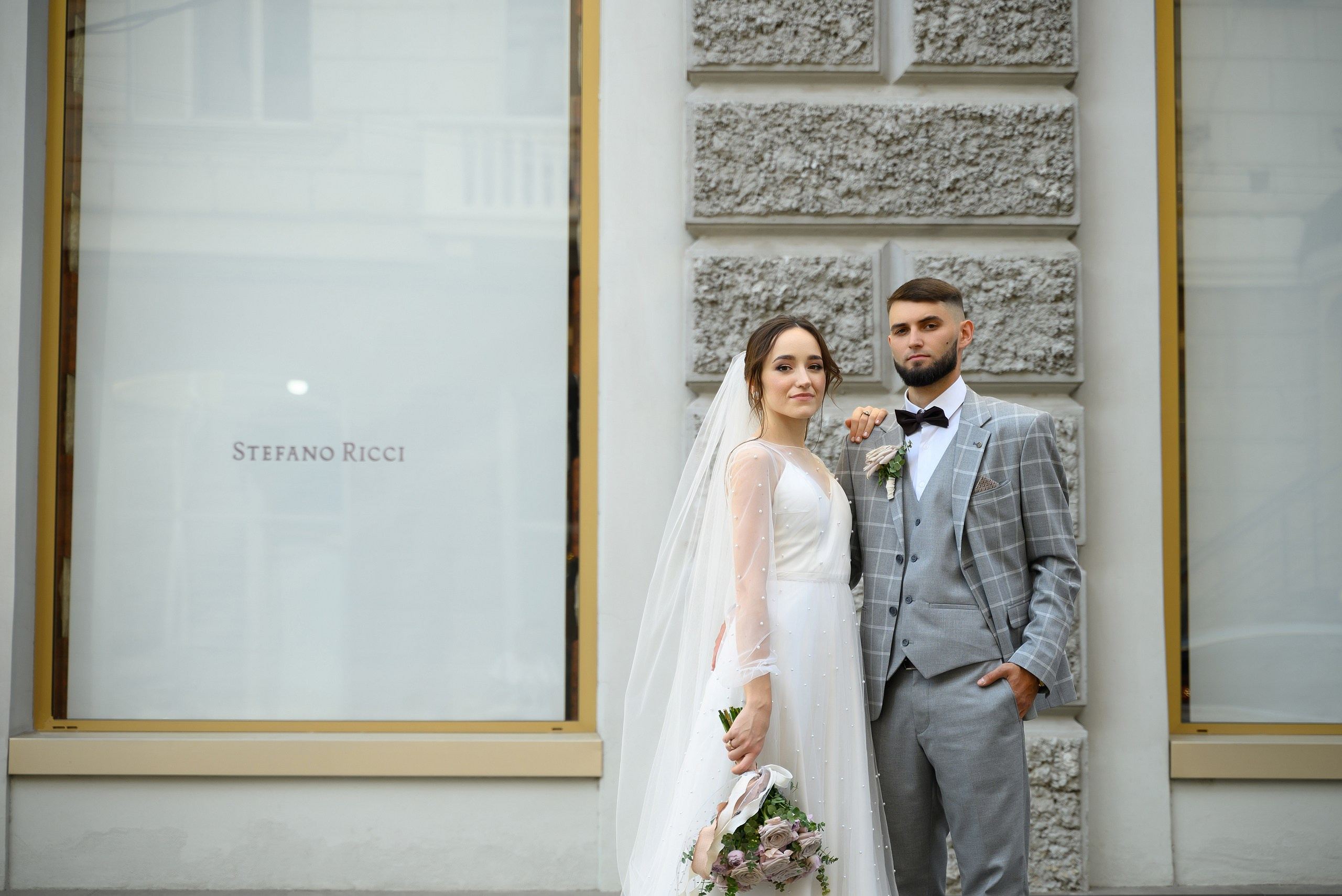 Стильное свадебное фото.