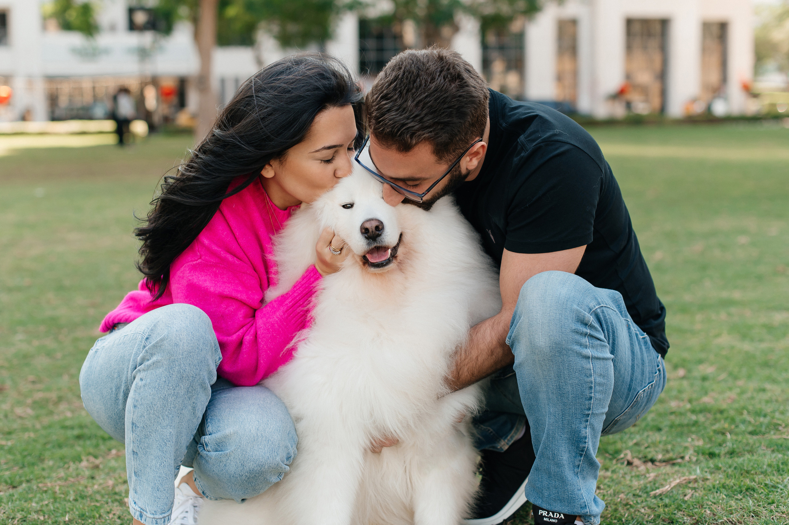 Couple photoshoot with Dog in Dubai. Wedding and family photographer in Dubai Vasilii Albul