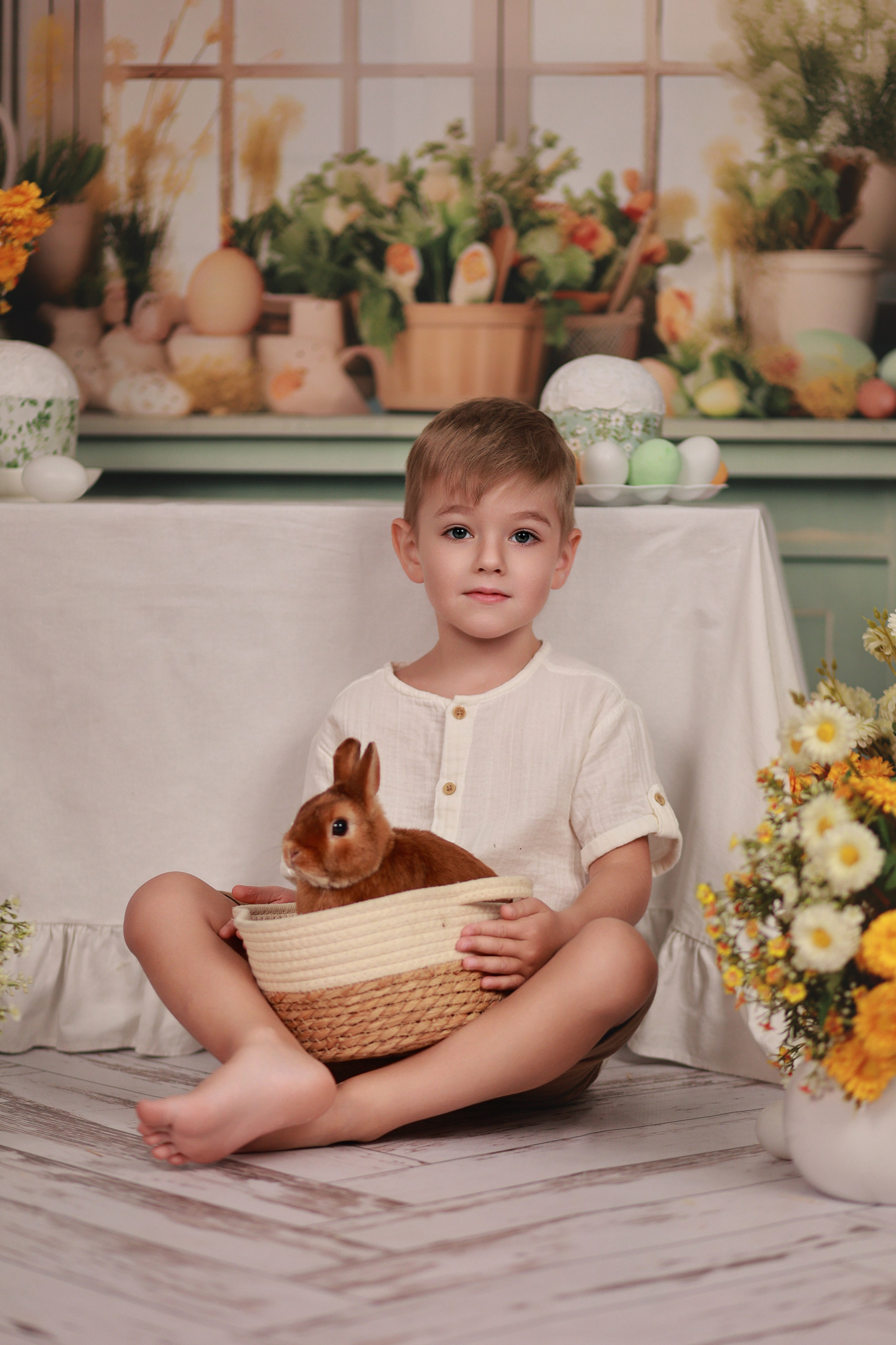 Фотопроект с козочкой и кроликами. Детский семейный фотограф Краснодар