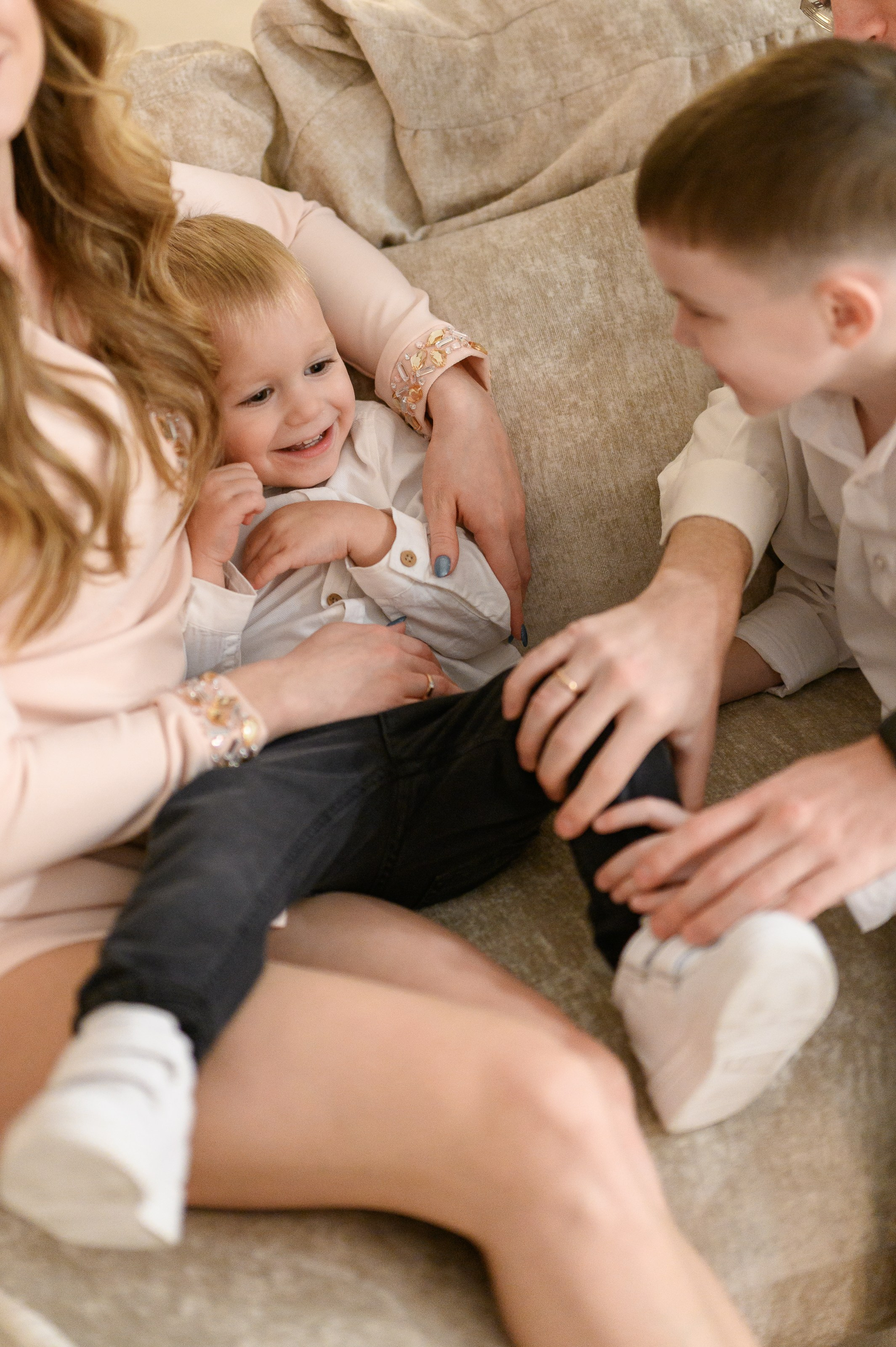 Семейная новогодняя фотосессия в фотостудии Мимика, зал Мия. Semerlina.ru