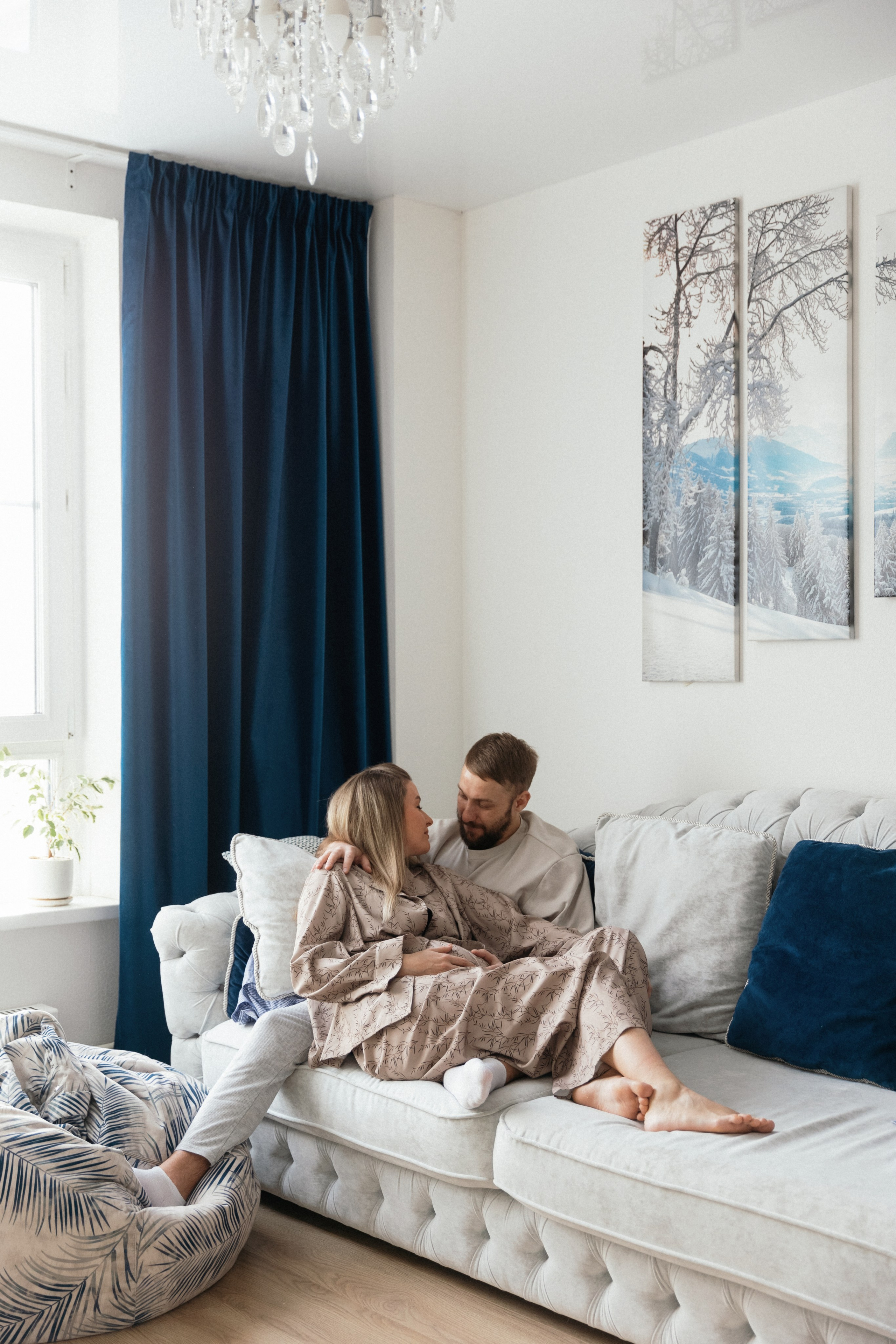 Семейная домашняя фотосессия беременности. Свадебный фотограф в Москве Полина Лелетко