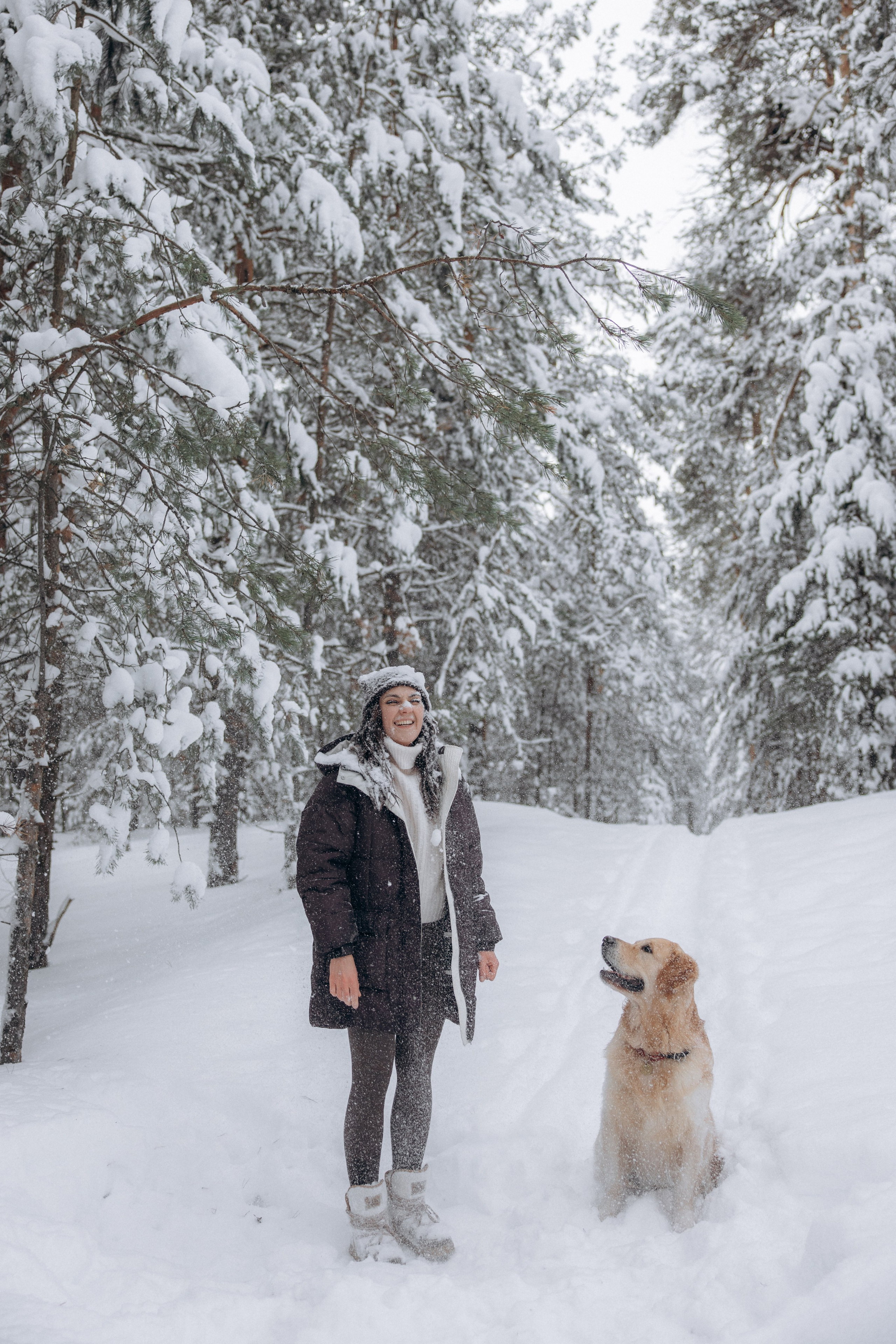 Зимняя история, Света и Чарли. Фотограф анималист в Казани Алина Сулейманова. Фотограф животных