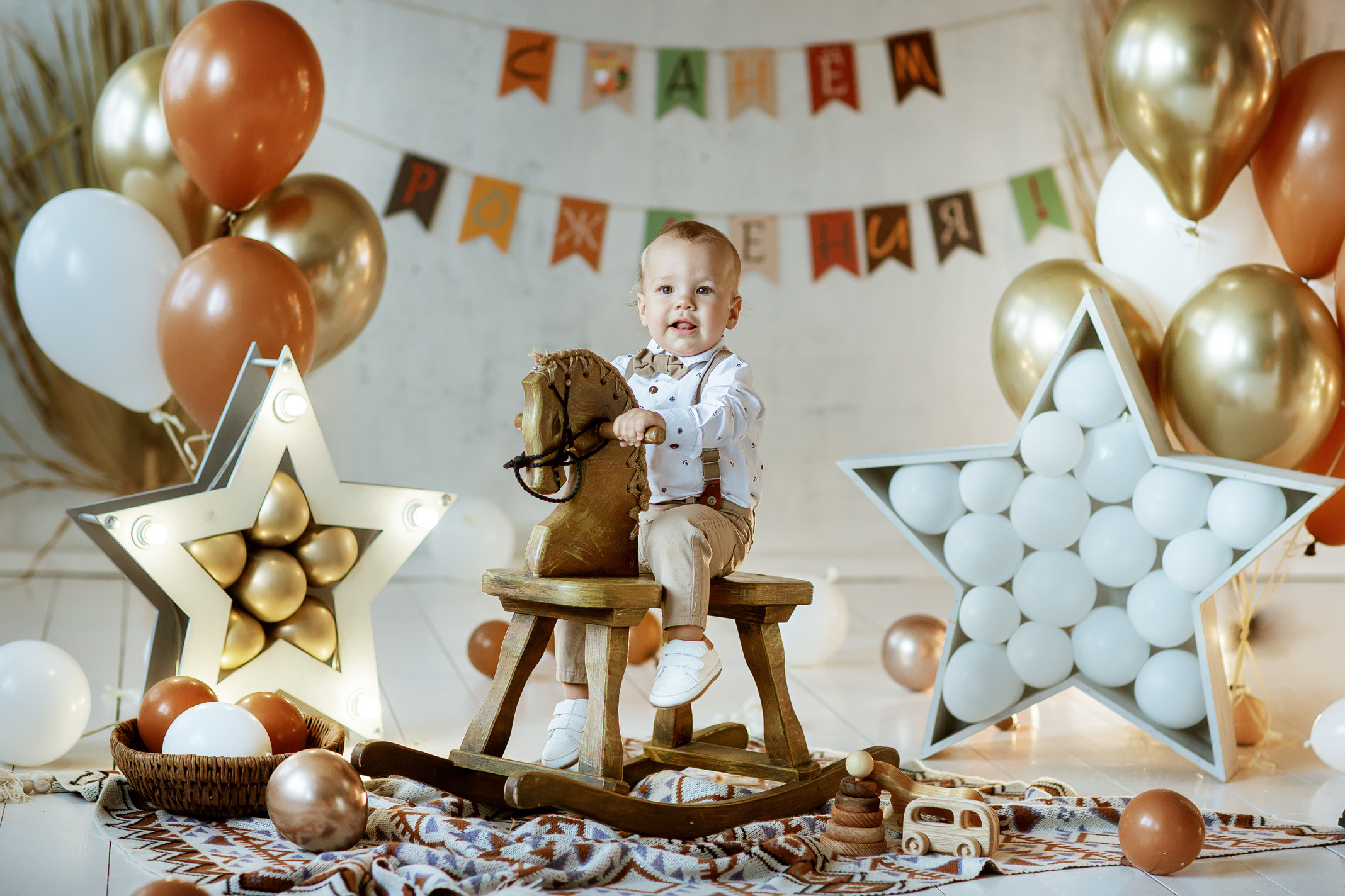 Фотосессия на один год мальчика.